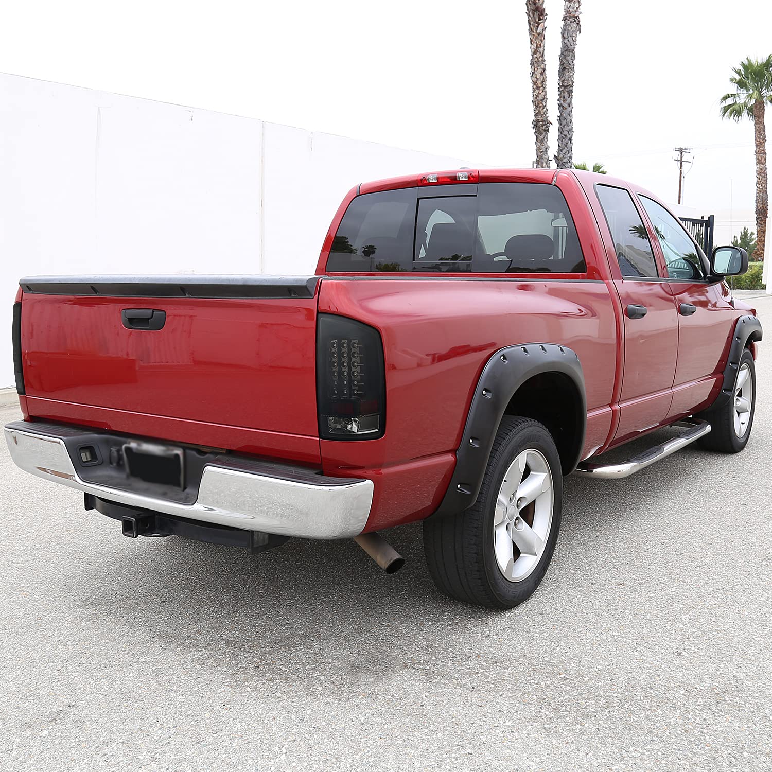 Spec-D Tuning Glossy Black Housing Smoke Lens LED Tail Lights Compatible with 2007-2008 Dodge Ram 1500, 2007-2009 Dodge Ram 2500