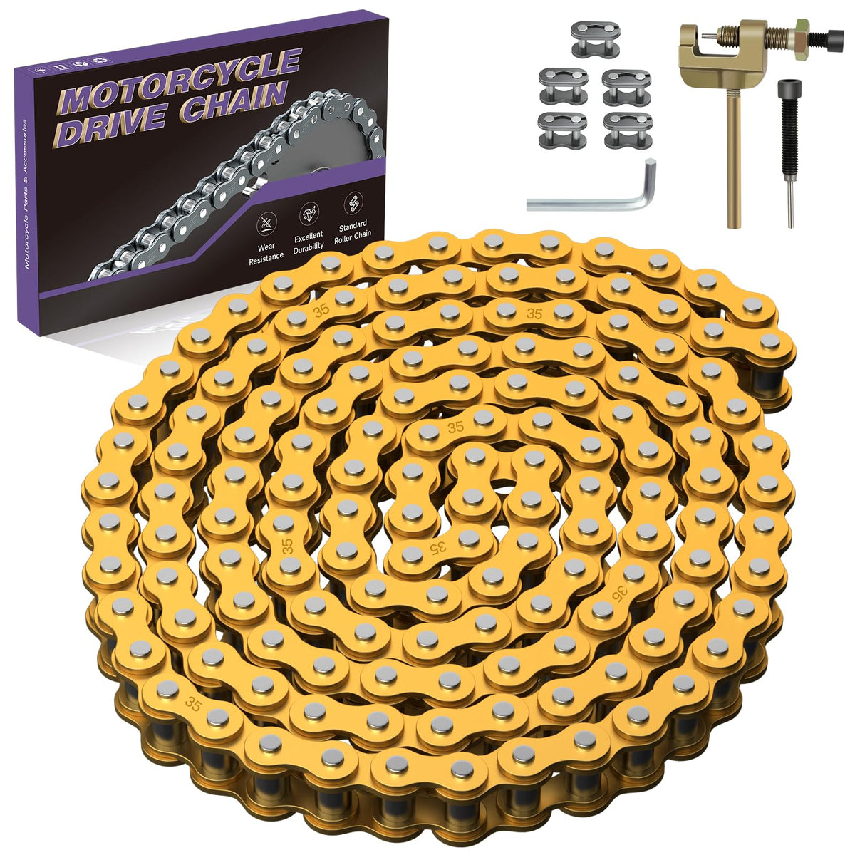 CILOYU 35 Chain Mini Bike Chain Breaker Compatible with Coleman CT100U CC100X Baja DB30 Motovox MBX10 MBX11 Predator 97cc 100cc 