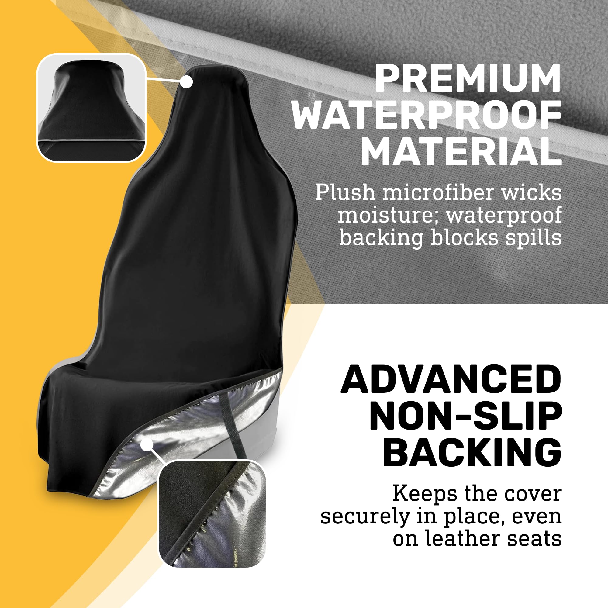 Elitesport Front Seat Cover, Universal Fit Waterproof, Sweatproof, Odor-Resistant, And Machine Washable Car Seat Protector With