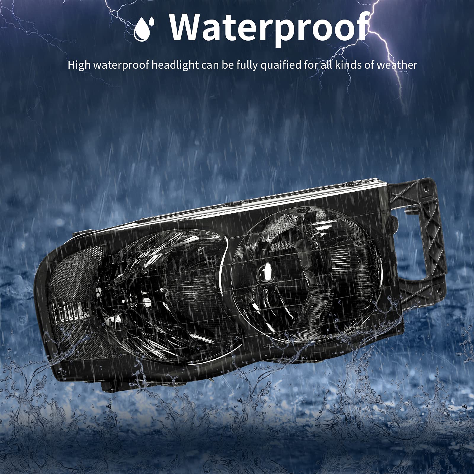 Autosaver88 Headlight Assembly Compatible With 2002-2005 Dodge Ram Pickup Truck Oe Style Replacement Headlamps Smoked Cover With Clear Reflector Lens