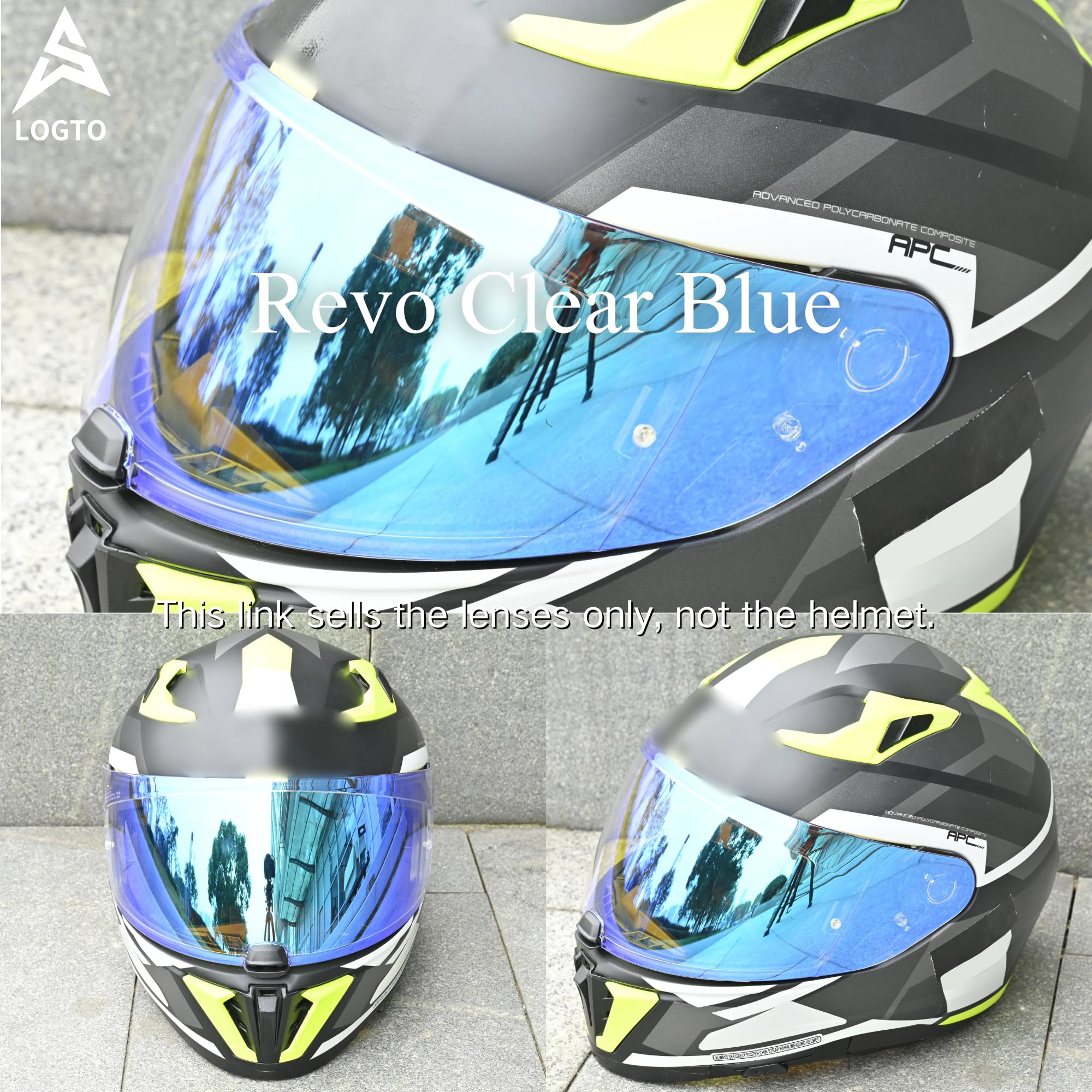 Logto Replacement Motorcycle Helmet Shield For I10 I70 Hj-31 Helmet Visor Shield Anti-Scratch Wearproof Windproof Universal Helmet Accessories (Rainbow)