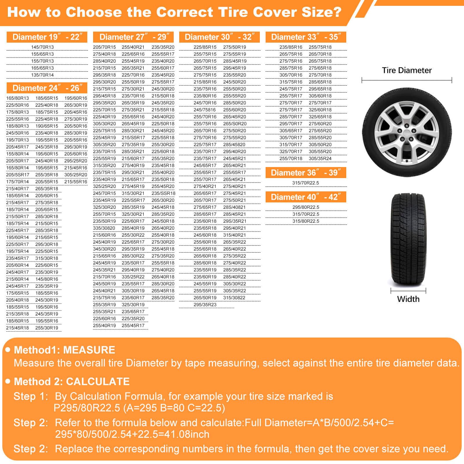 Amfor Set Of 4 Tire Covers,Waterproof Aluminum Film Tire Sun Protectors,Weatherproof Tire Protectors (Black, 33 ''-35 '')