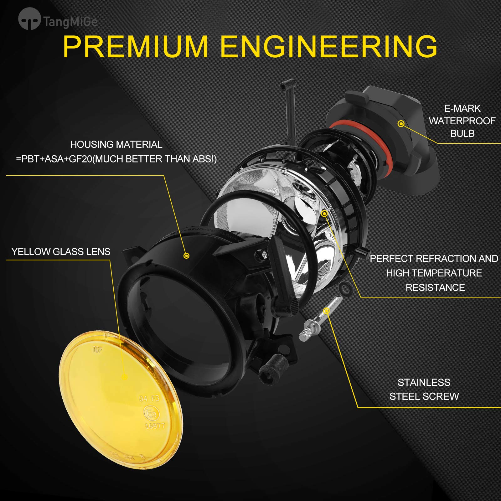 TangMiGe Fog Lights for Volkswagen GTI/Volkswagen Jetta 2006 2007 2008 2009 2010, Premium (VW GTI/Jetta) Fog Lamps Replacement,