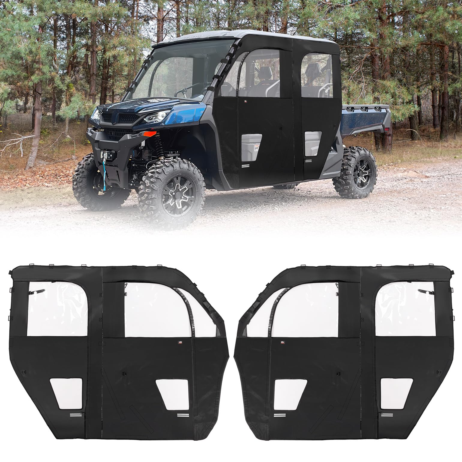 KEMIMOTO Zipper Soft Doors, UTV Cab Enclosure Water-Resistant Compatible with CFMOTO Uforce 1000 XL Accessories