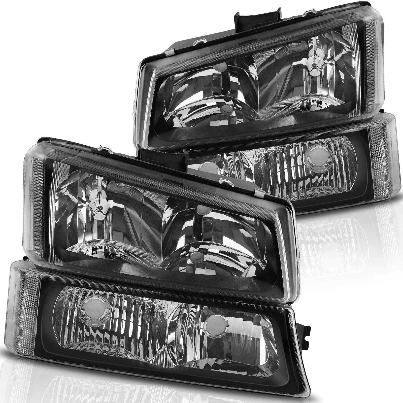 Autosaver88 Headlight Assembly Kit Compatible With 2003-2006 Chevy Avalanche / 2003-2007 Chevrolet Silverado 1500 2500 3500 1500