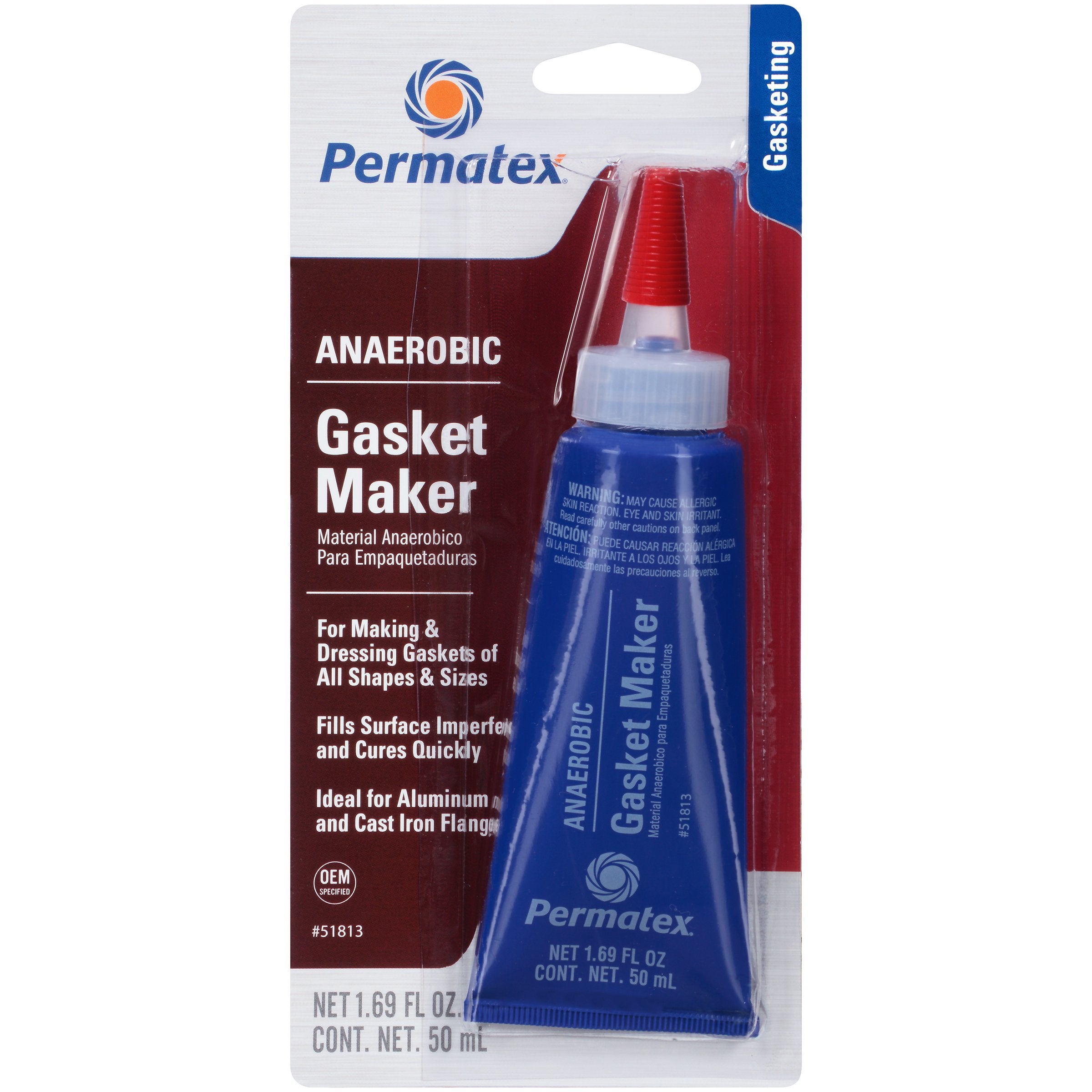 Permatex 51813-6PK Anaerobic Gasket Maker, 50 ml Tube (Pack of 6)