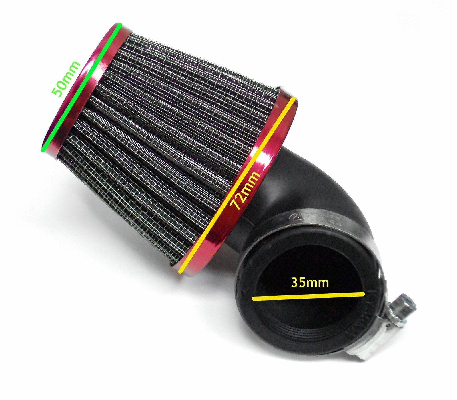 Myk 35Mm Air Filter 50Cc 2 Stroke 90 Degree Angled Scooter Motorcycle Atv Pocket Bike (Red)
