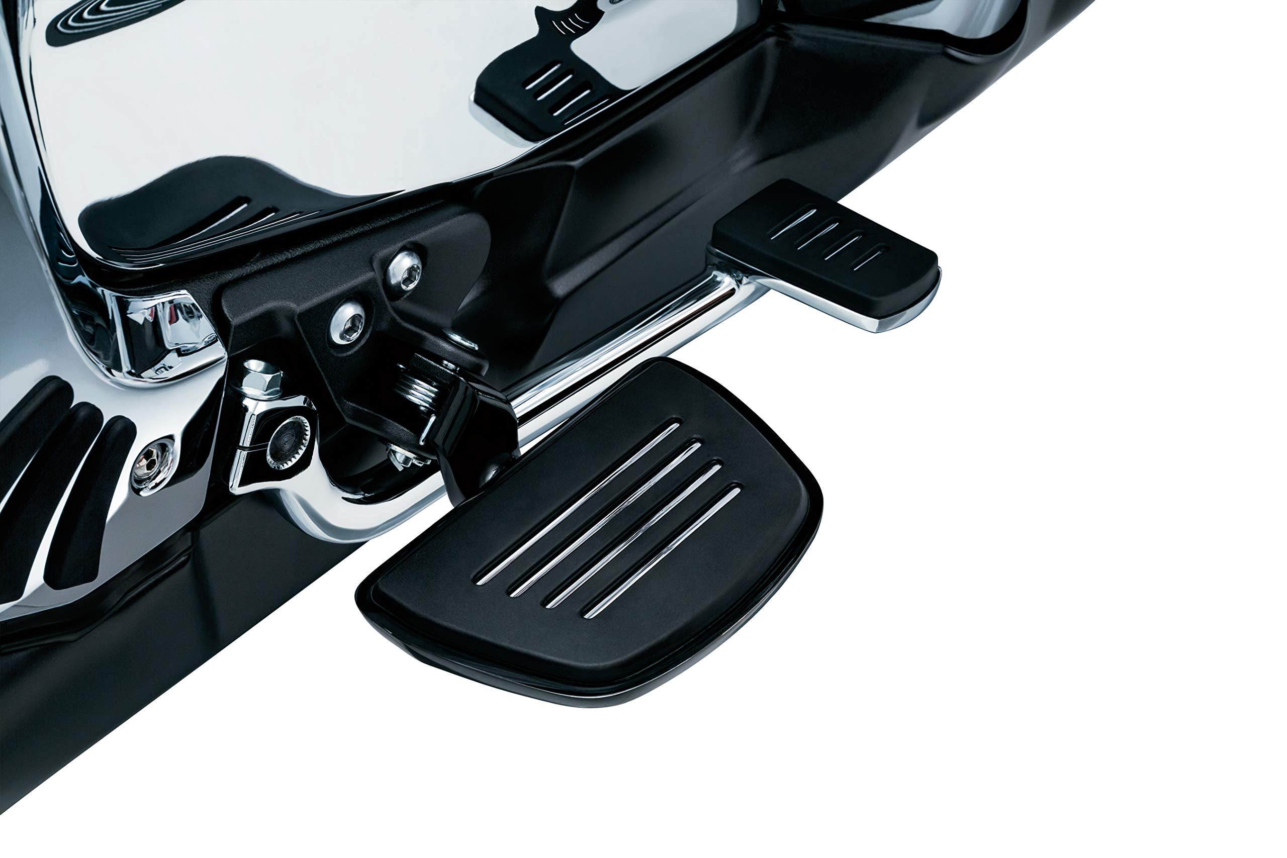 Kuryakyn 7564 Motorcycle Foot Control Component: Premium Mini Board Floorboards with Comfort Drop Mounts for 2001-17 Honda Motorcycles, Gloss Black, 1 Pair