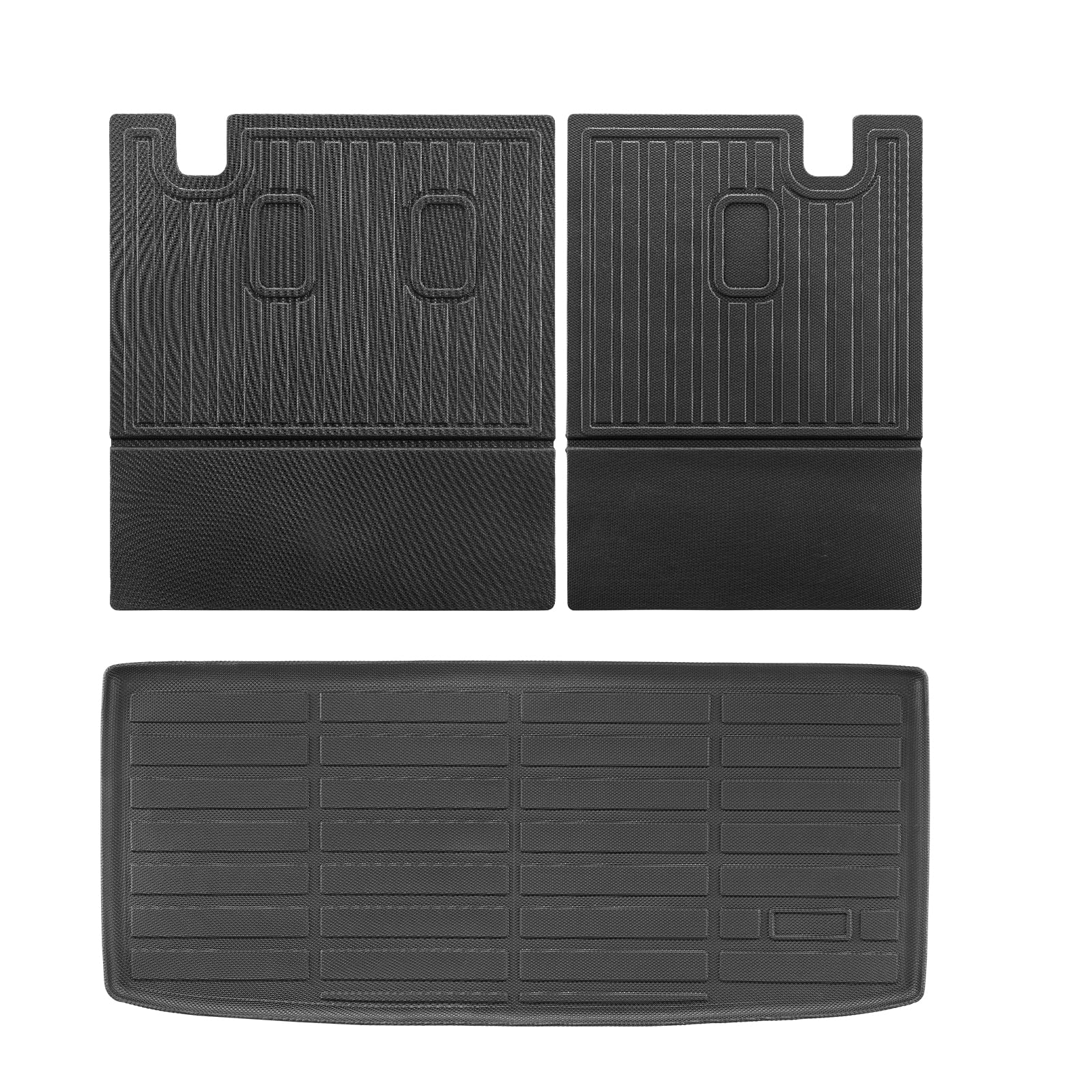 VEVOR Cargo Mats Compatible with 2016-2022 & 2023-2024 Honda Pilot, Custom Fit TPE Cargo Liner Set for SUVs, Trunk and Back Seat