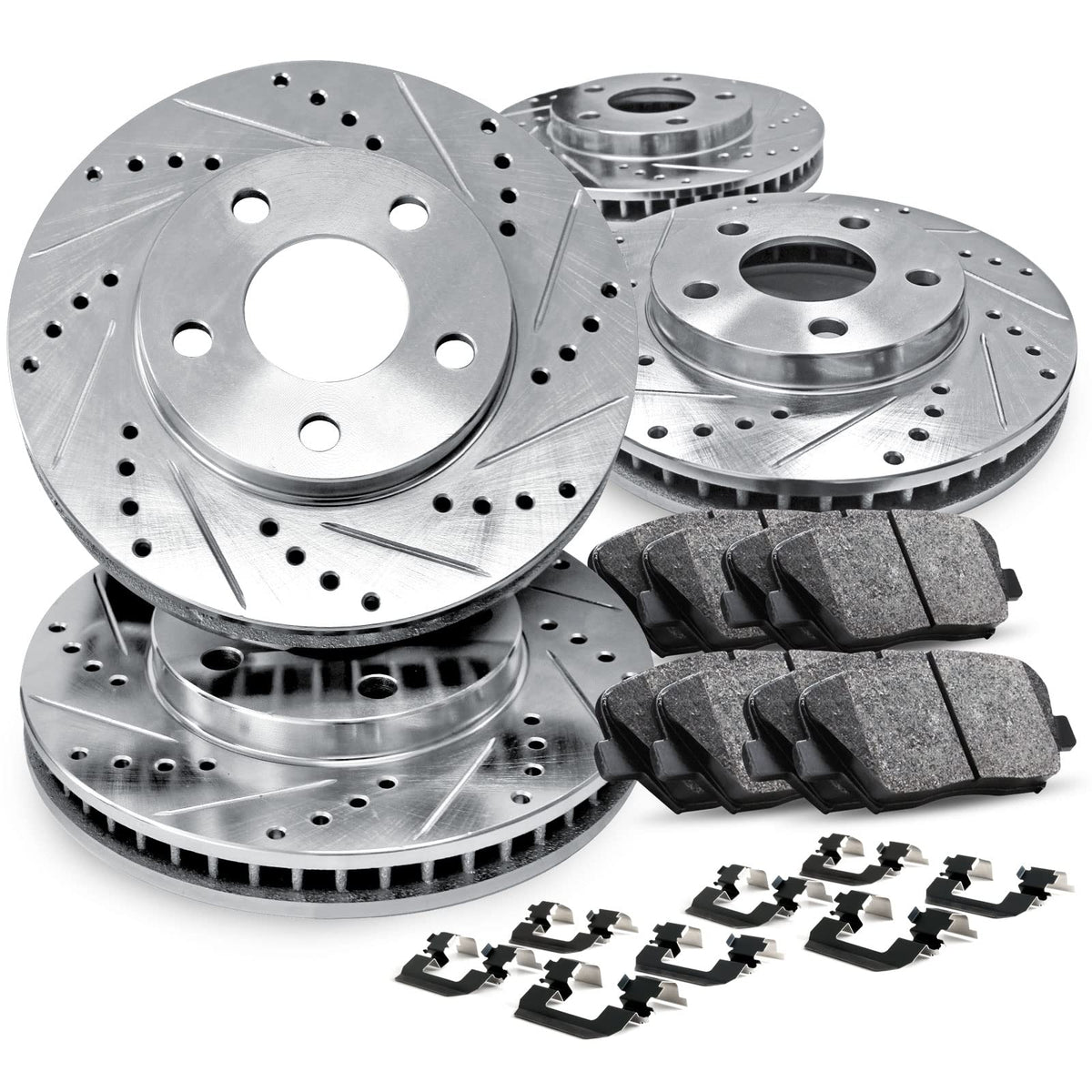 R1 Concepts Front Rear Brakes And Rotors Kit Front Rear Brake Pads Brake Rotors And Pads Ceramic Brake Pads And Rotors Hardware