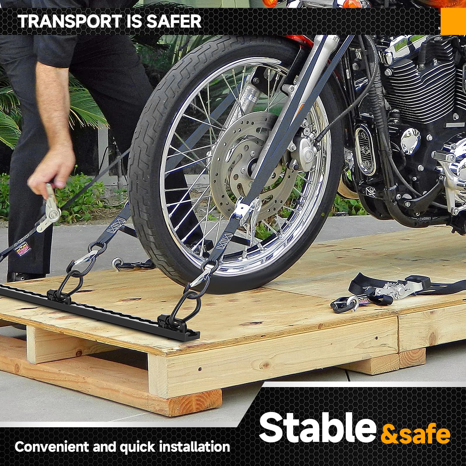 L-Track Double Stud Tie Down Fitting With Pear Link | Used With L Track Rail For Truck Bed,Trailer Cargo Control,Pickup,Rv,Atv,Bearing 5000 Lbs Heavy Duty Steel (Pack Of 6 Black)