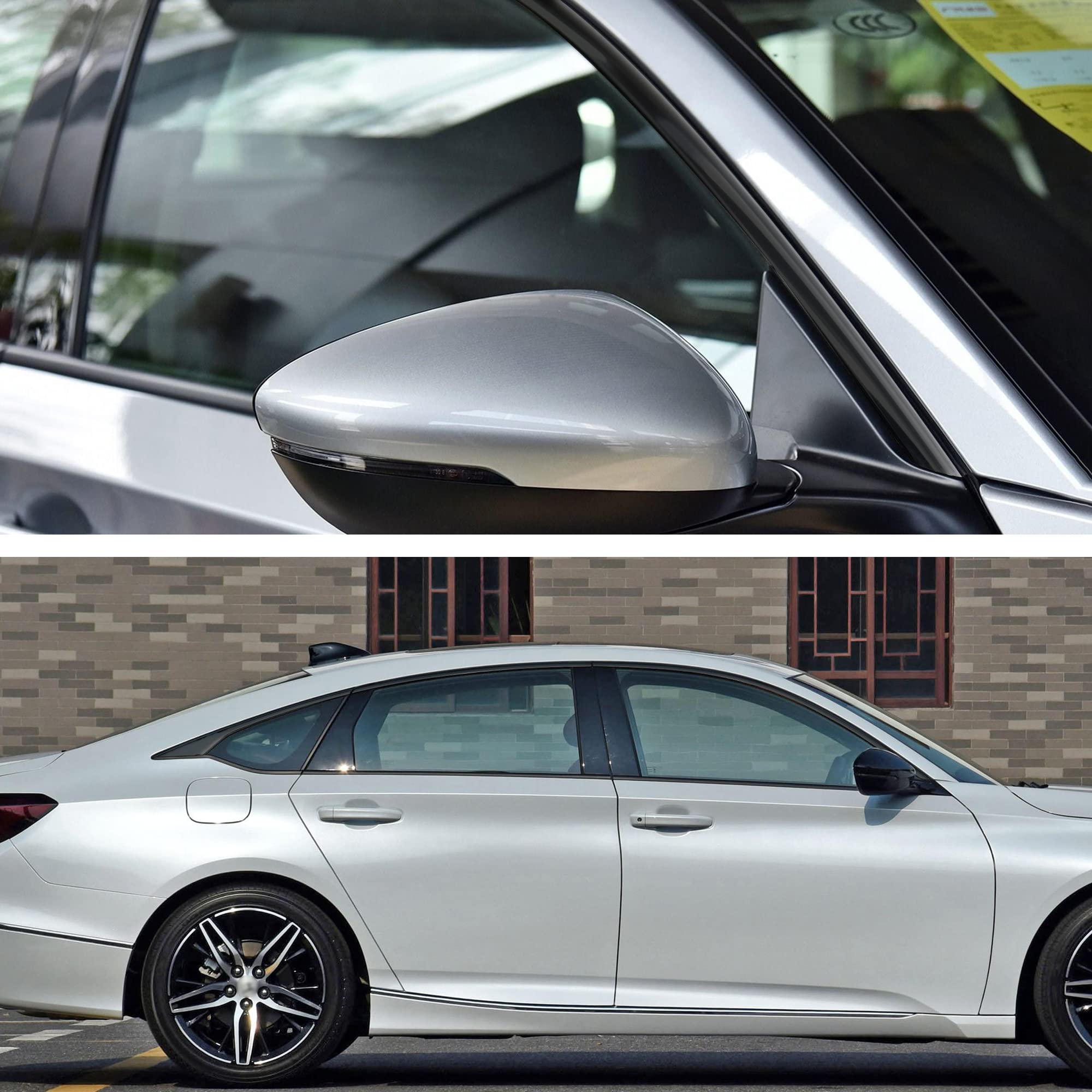 Tomall Car Window Edge Vinyl Stickers Compatible With Honda Accord Sedan 2018 2019 2020 2021 2022 Auto Window Cover Strip Trim Accessories (Glossy Black)