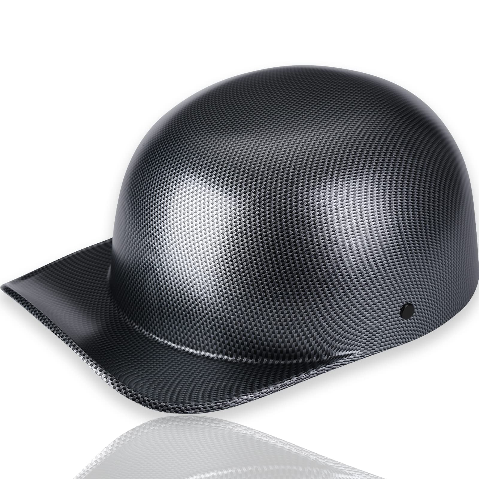 Yesmotor Baseball Style Cap Motorcycle Helmet Unisex-Adult - Dot Approved (Carbon Fiber,M)