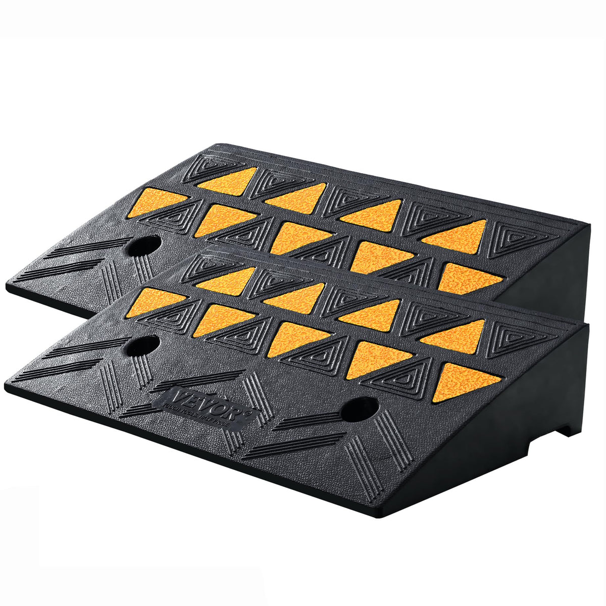 VEVOR Rubber Curb Ramp 2 Pack, 4.3 Rise Height Heavy-Duty 33069 lbs/15 T Capacity Threshold Ramps, Driveway Ramps with Stable 