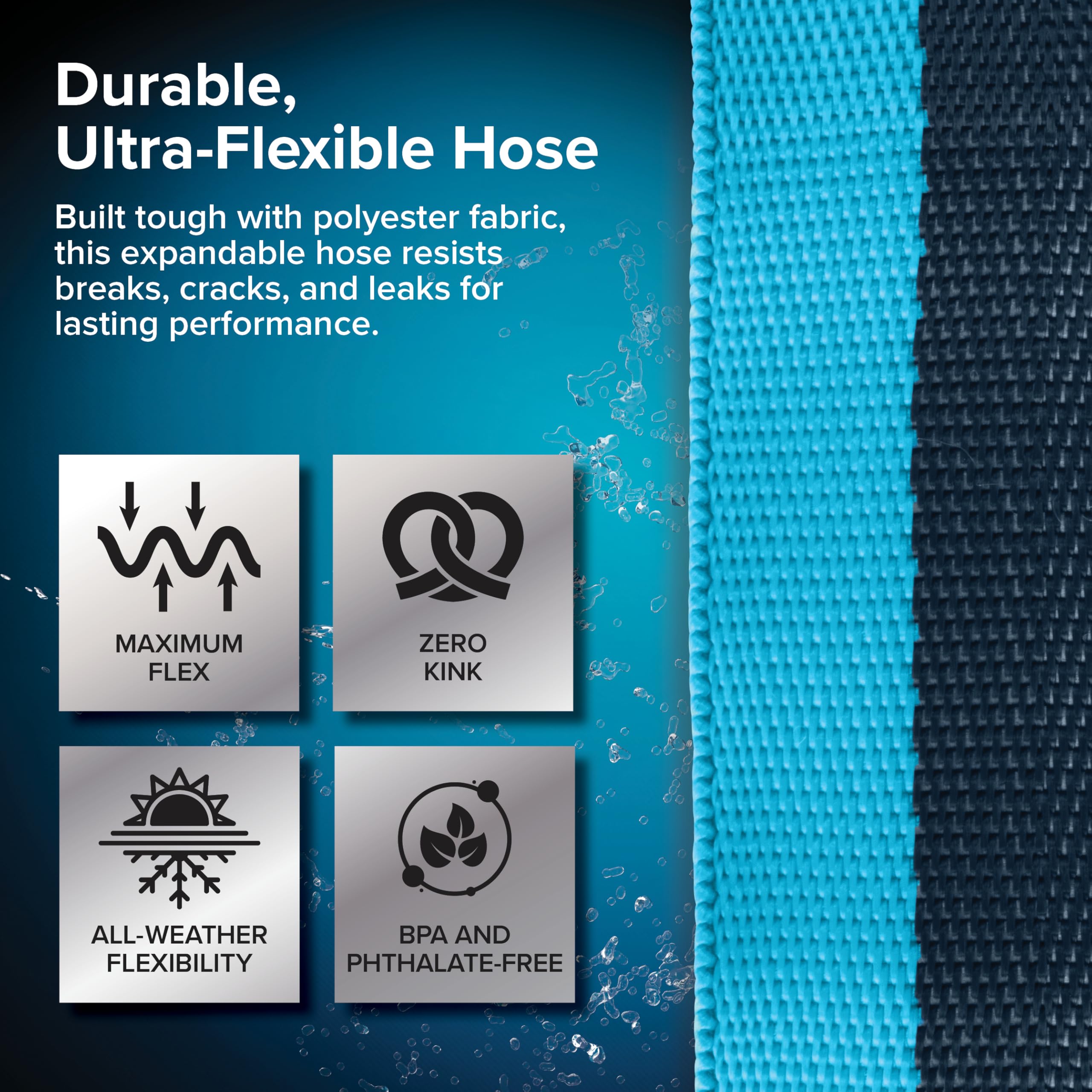 Camco EvoFlex2 50-ft Drinking Water Hose - RV Drinking Water Hose Reinforced with Fabric & Ultra Lightweight - Contains No Lead,