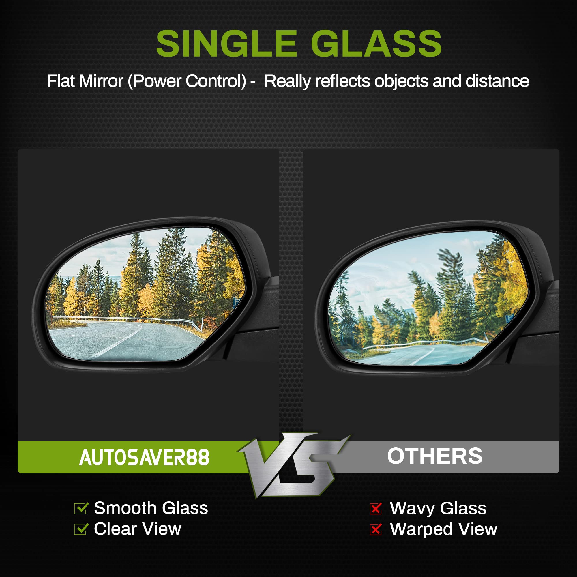 Autosaver88 Left Driver Side Mirror Compatible With 2007-2013 Chevy Silverado Gmc Sierra(07 New Body), Power Adjustable Door Mir