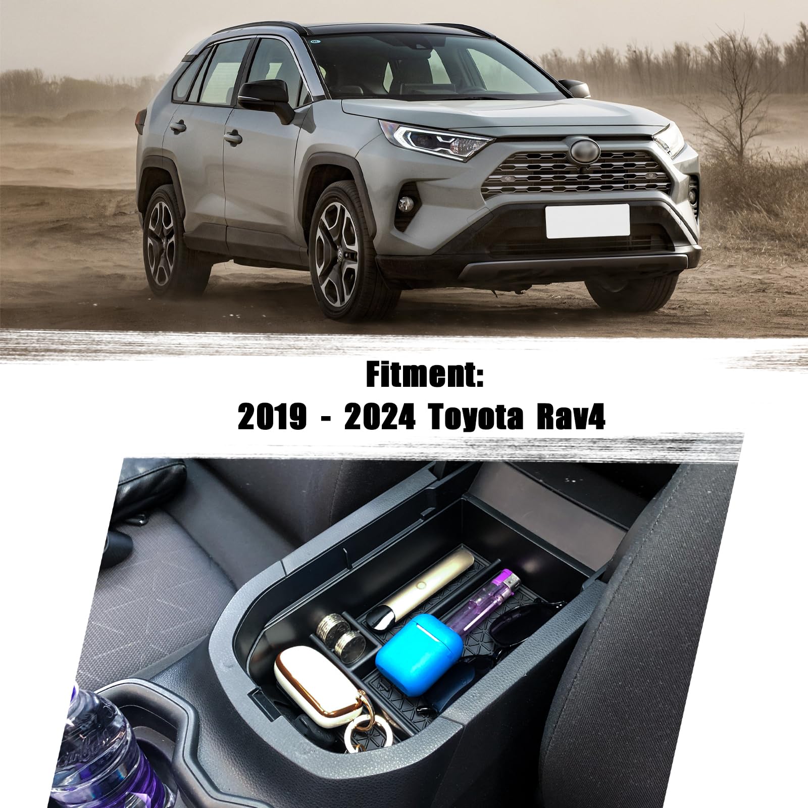 Neepiar Center Console Organizer Tray Compatible With Toyota Rav4 2025 2024 2023 2022 2021 2020 2019 Armrest Storage Box Insert