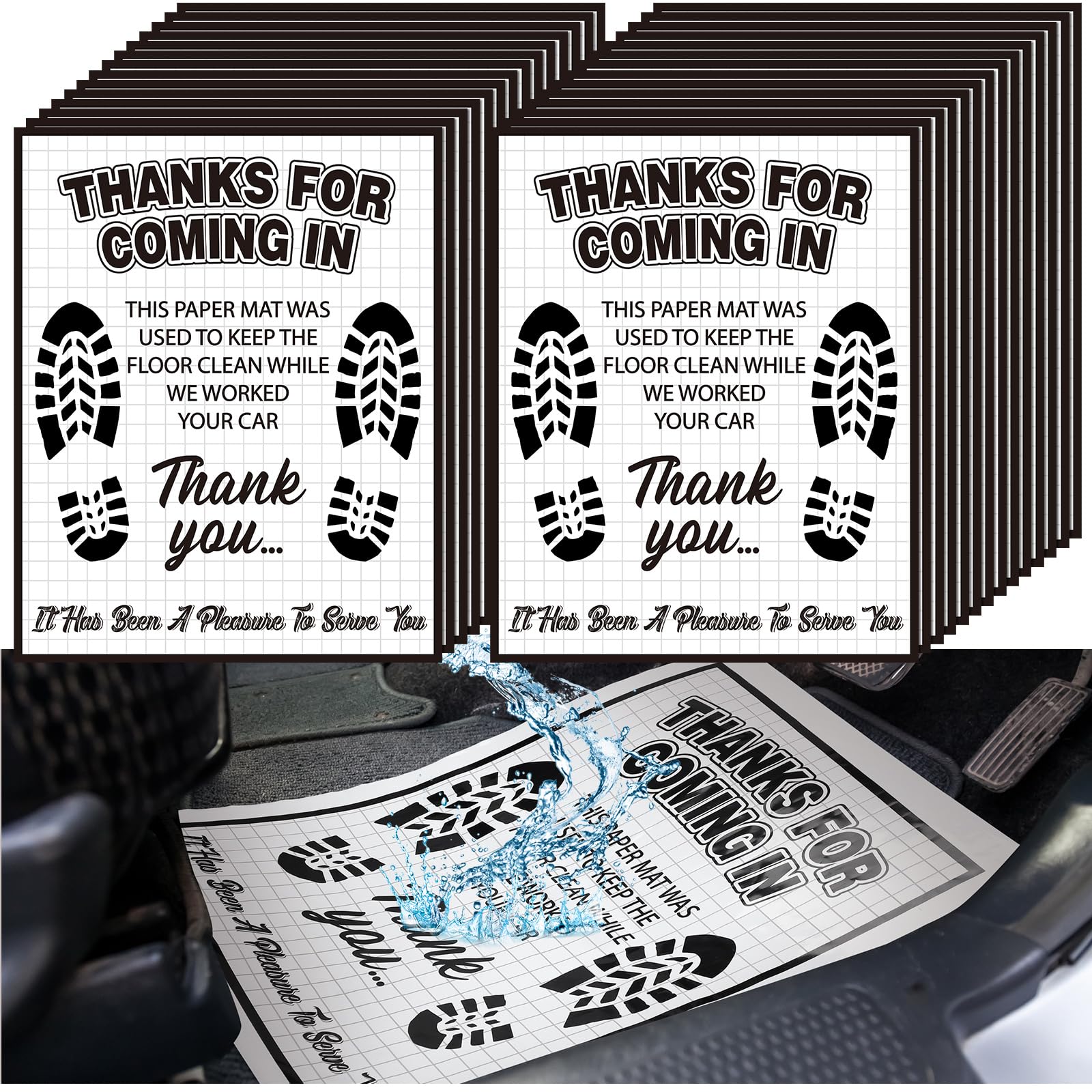 Drydiet 500 Pcs Waterproof Car Floor Mats Covers PE Plastic Protector Automotive Floor Mats Disposable Auto Vehicles Pads Car Ve