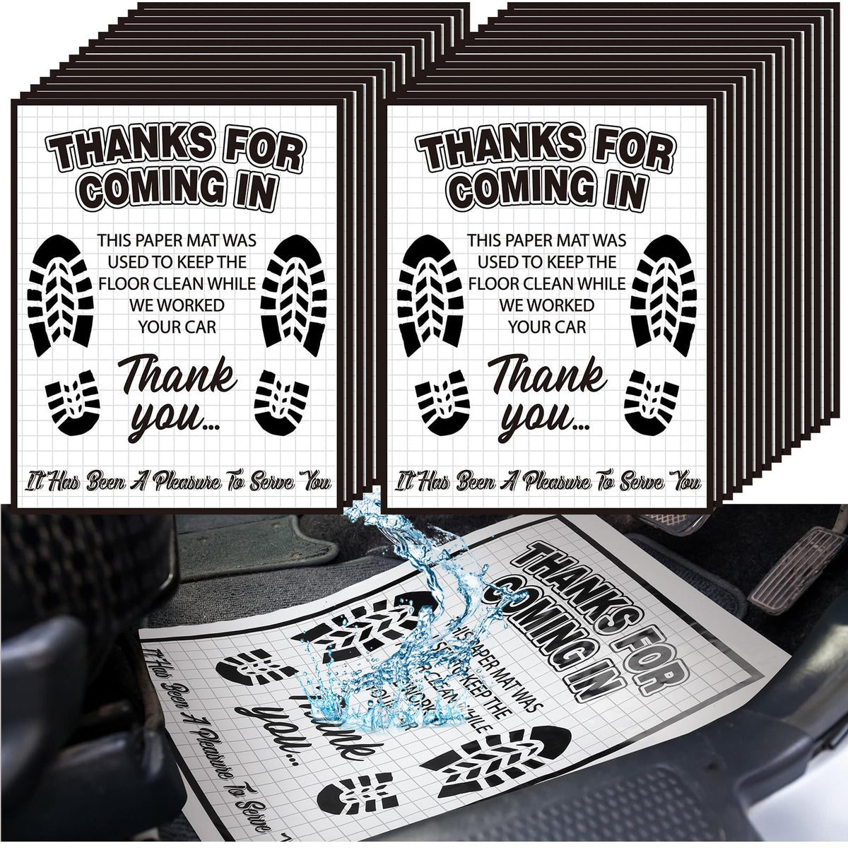 Drydiet 500 Pcs Waterproof Car Floor Mats Covers Protector Automotive Floor Mats Disposable Auto Vehicles PE Plastic Car Vehicle