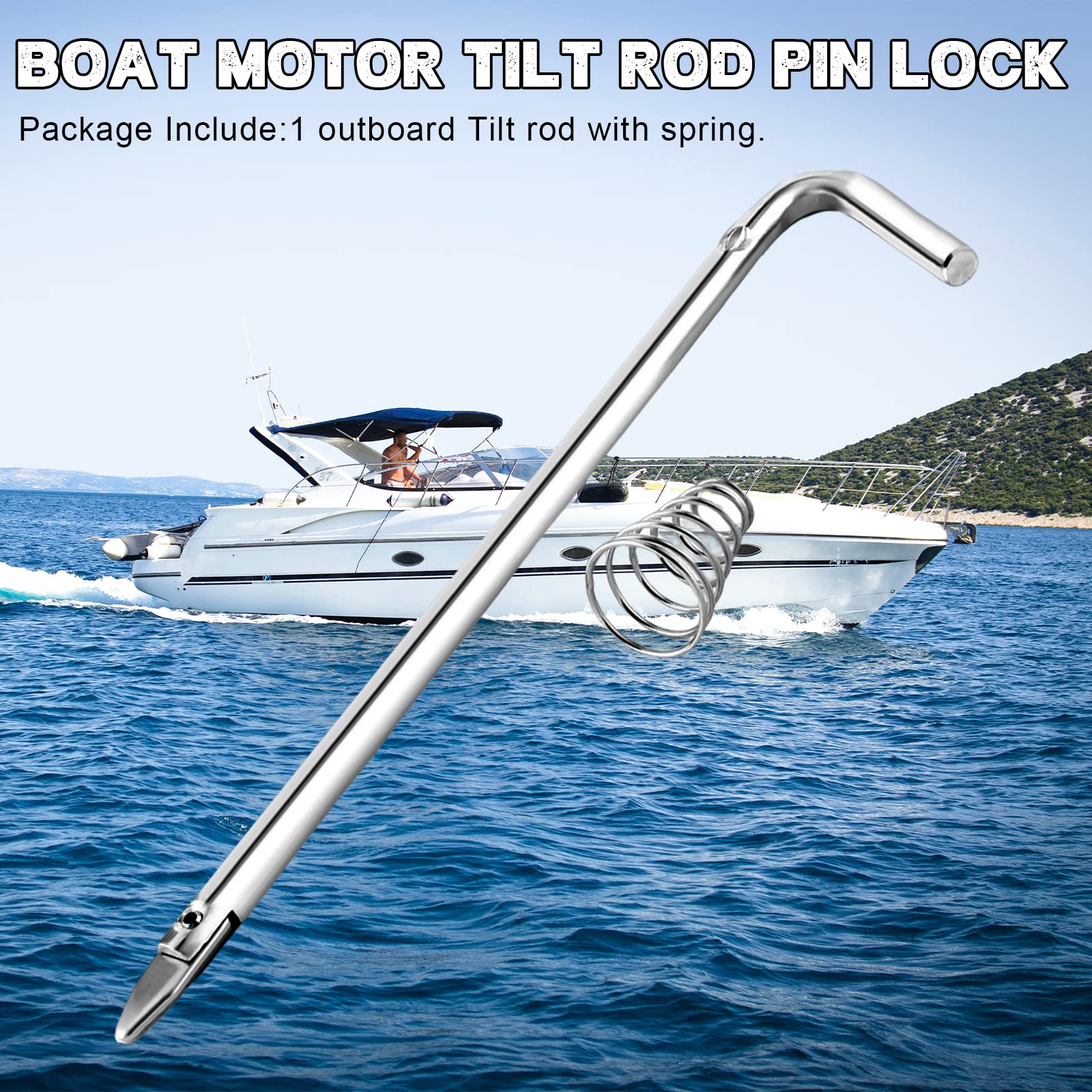 350-62121 Boat Motor Tilt Thrust Rod & Spring For 8Hp Outboard Motor 369-62122-2