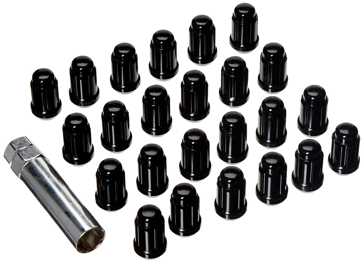 West Coast Wheel Accessories 1/2'' Bulge Acorn Spline Lug Nuts 1.38'' 6 Lug Install Kit Black