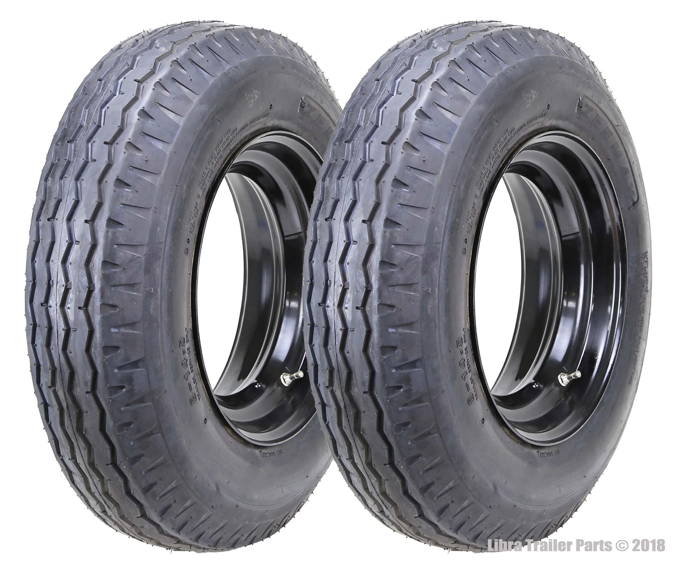 Zeemax 2 Heavy Duty Highway Trailer Tire Wheel Assembly 8-14.5 14PR LR G w/6x14.5 Rim