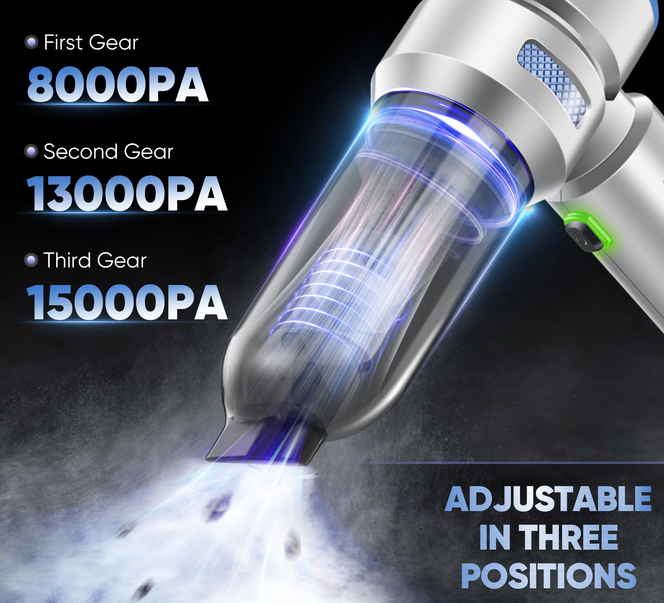 AUXTUR Handheld Cordless Car Vacuum|3 in 1 15000PA Mini Cleaner,120W High Power Brushless Motor,Super Suction Power Vacuums with