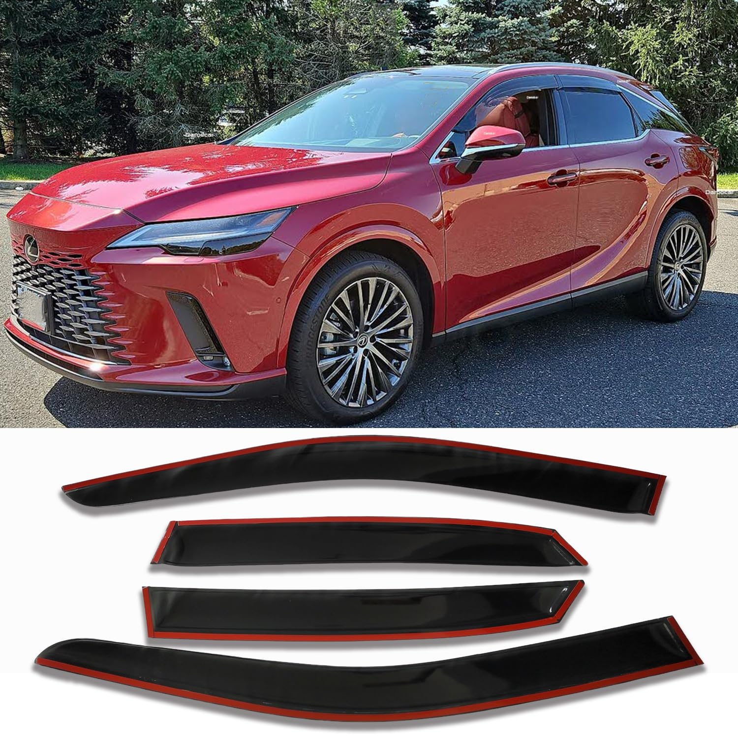Side Car Window Visor Vent Deflectors Rain Guards Compatible With Lexus Rx 350 350H 500H 2023 2024 2025, Vent Deflector Window R