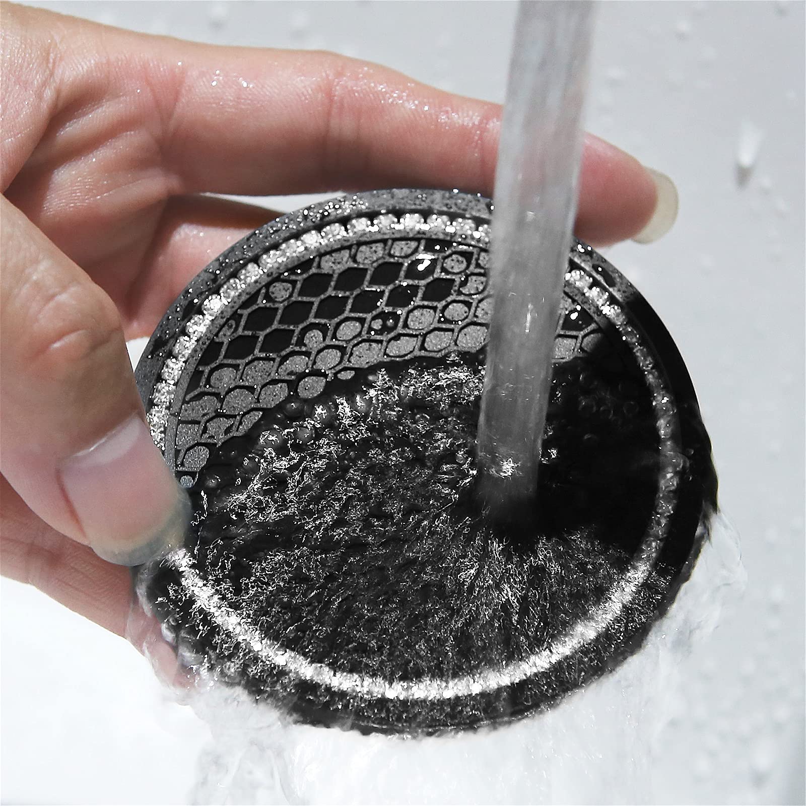 Acodablem 2 Pack Bling Car Cup Holder Insert Coasters, 2.75 Inch Soft Crystal Rhinestone Rubber Pad Set Round Auto Drink Coaster