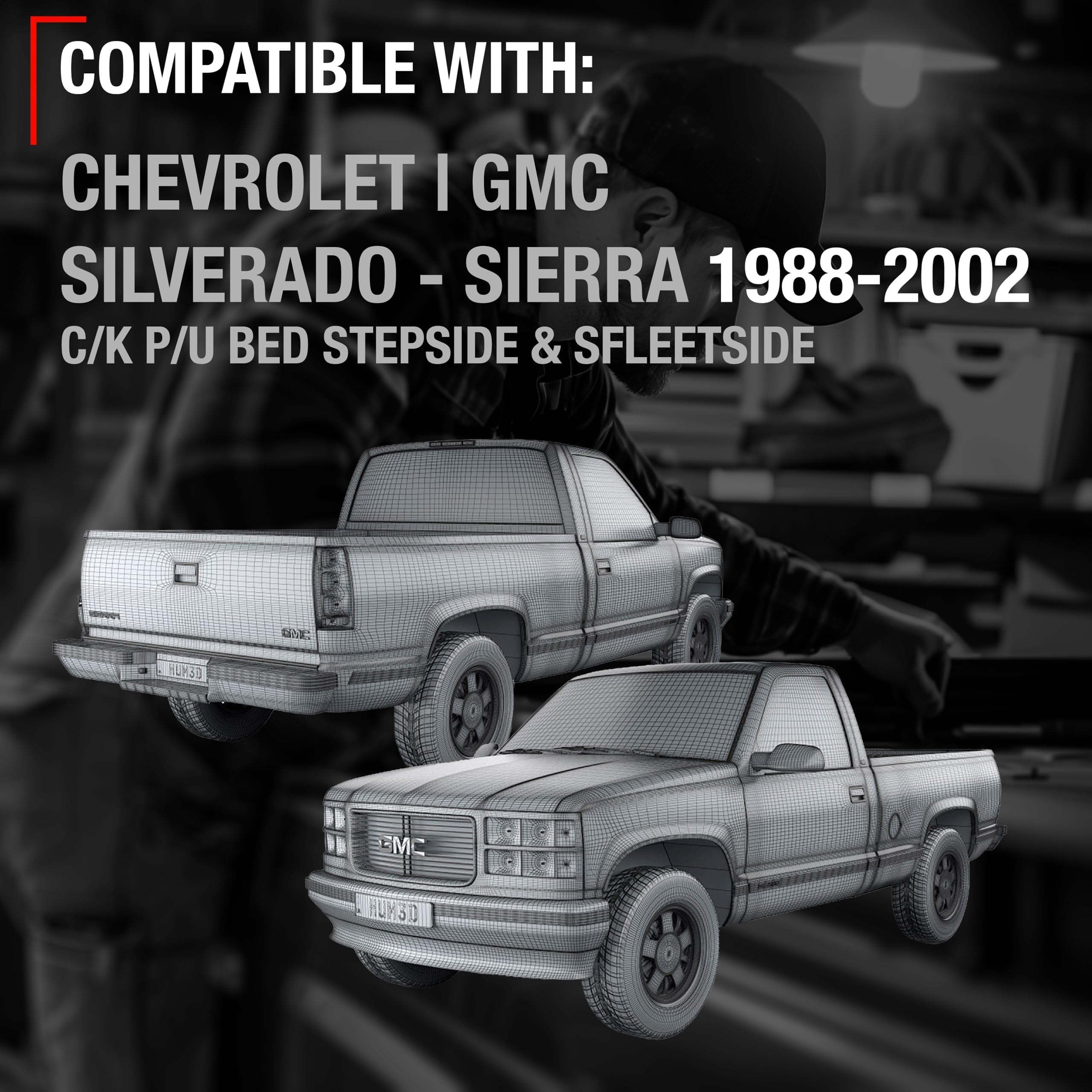 T1A Tailgate Handle Assembly, Upgraded Metal - Compatible With 1988-1999 Chevrolet C1500, K1500, C2500, C3500, K2500, K3500, 91-