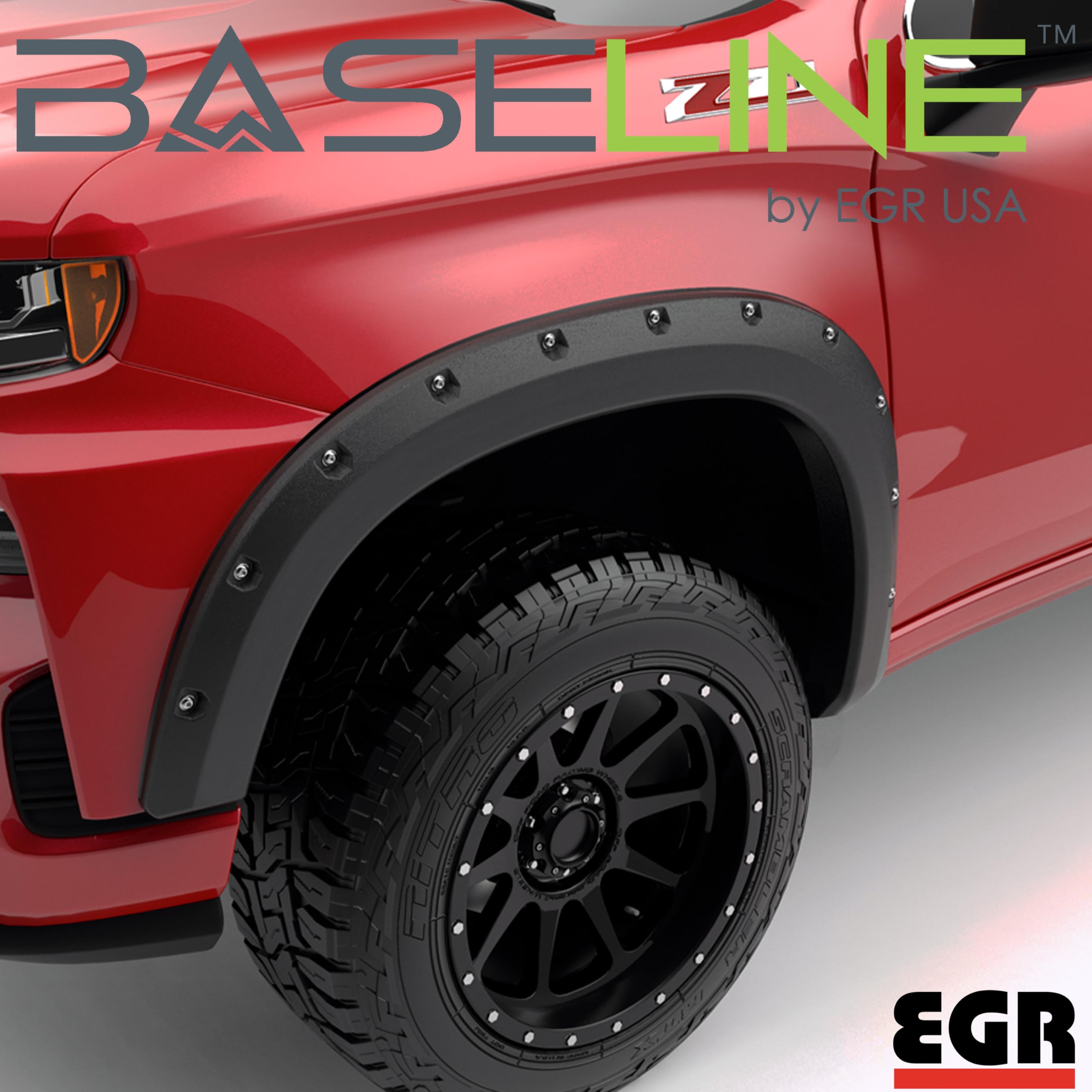 EGR BLF1002 - Baseline Series Fender Flares with Simulated Bolt-on Look - Compatible with 2019-2022 Chevrolet Silverado 1500 (wi