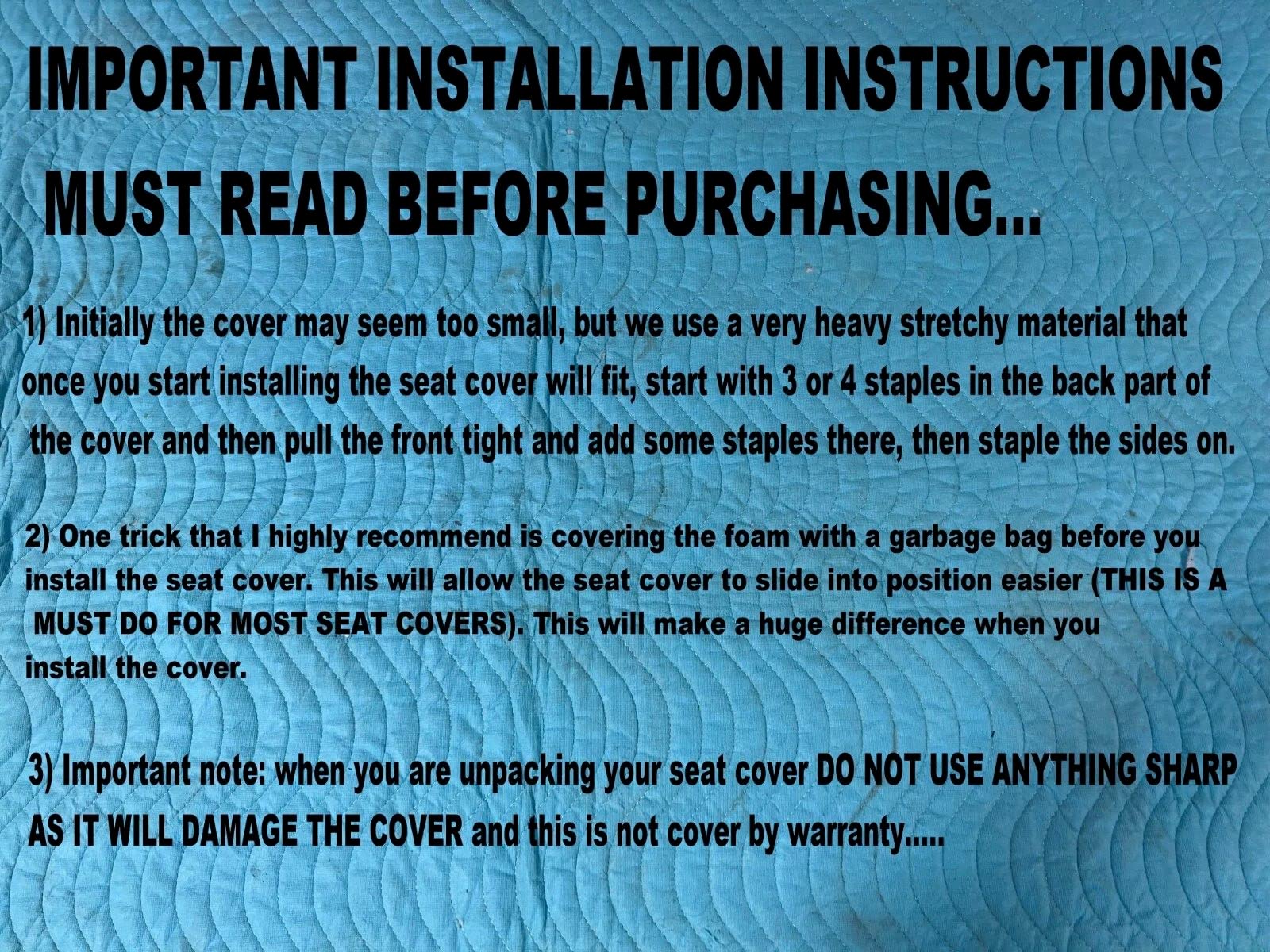 Seat Cover New Replacement Seat Cover for Suzuki Ozark 2002-09 LTF250, Black, Model 331, Durable Vinyl Material