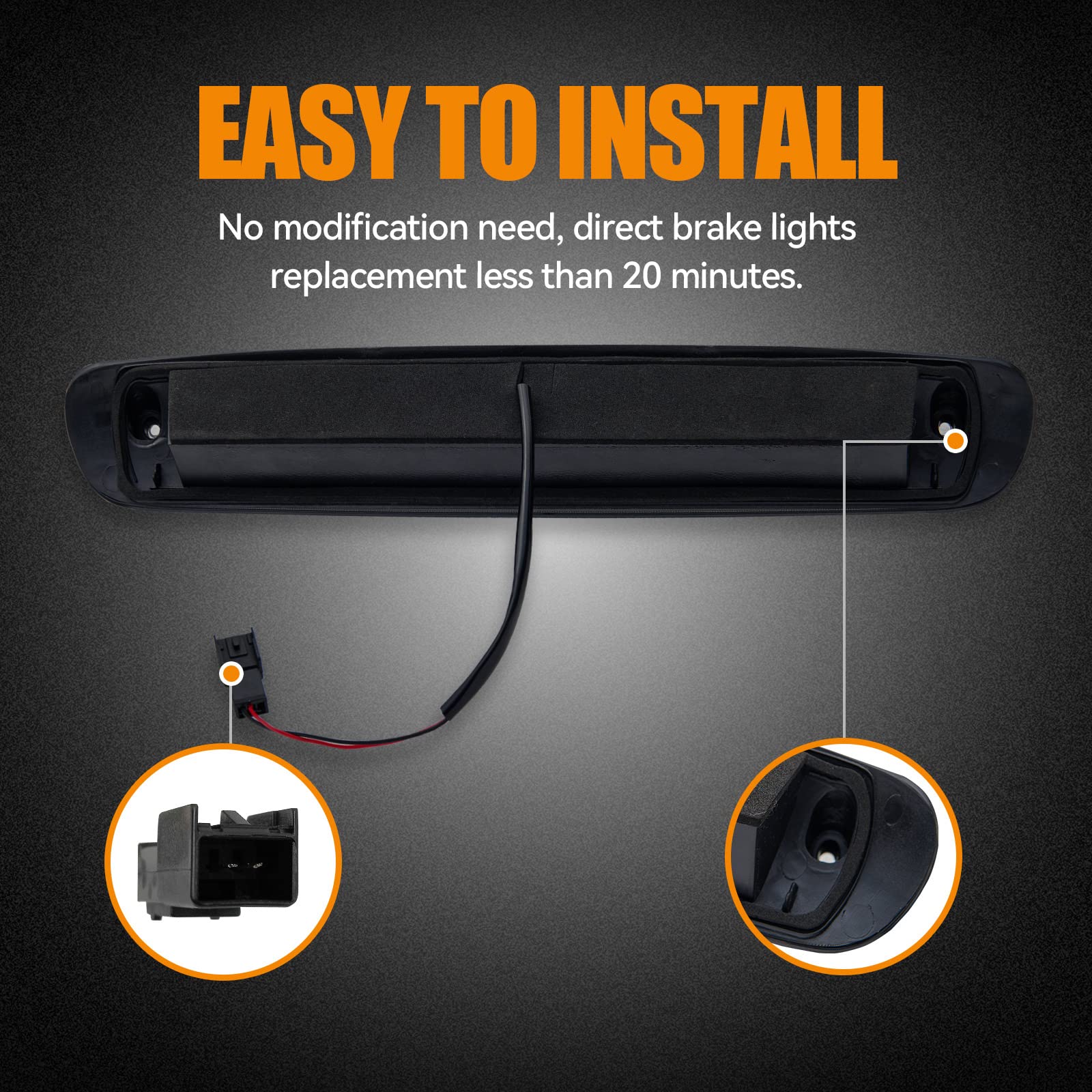 Cxdar Third 3Rd Brake Light Led For 2007-2013 Chevy Silverado/Gmc Sierra 1500 2500Hd 3500Hd High Mount Rear Brake Lights Assembl