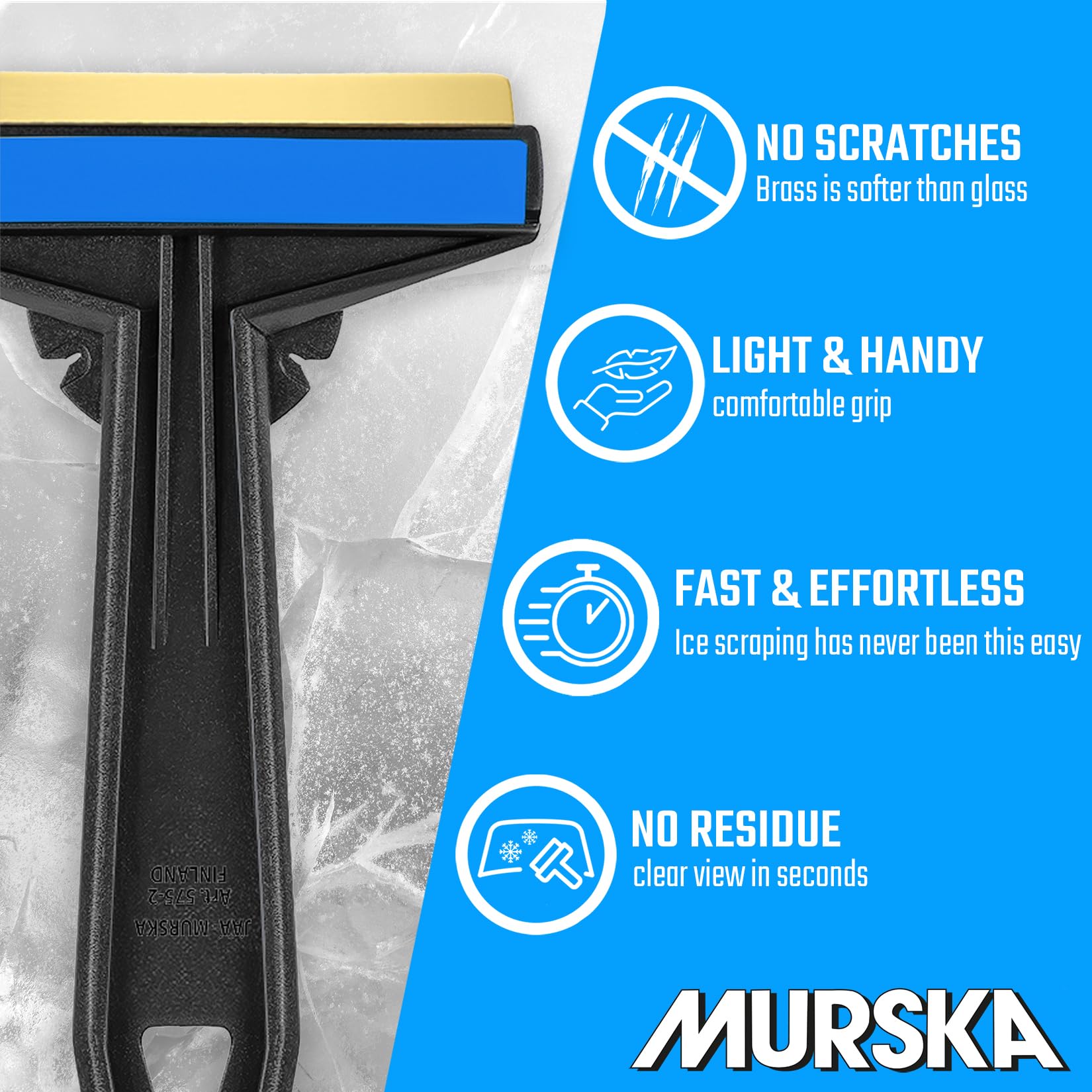 L & P Car Design Car Ice Scraper - Brass Blade, Efficient Winter Tool - 2 Pack, Random Color, Model A054-2