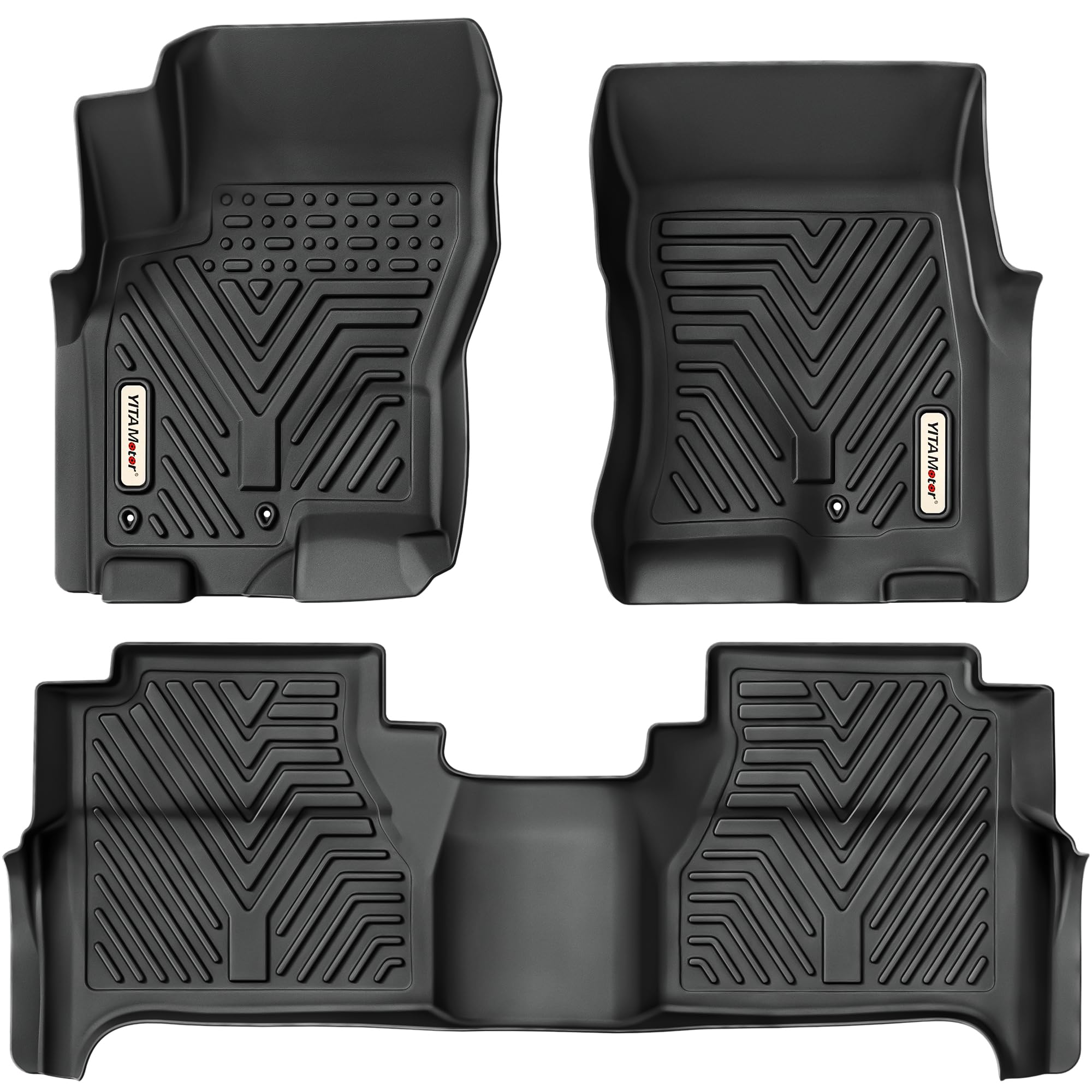 Yitamotor Floor Mats Compatible With 2008-2021 Nissan Frontier Crew Cab, Custom Fit Floor Liners, 1St & 2Nd Row All-Weather Prot