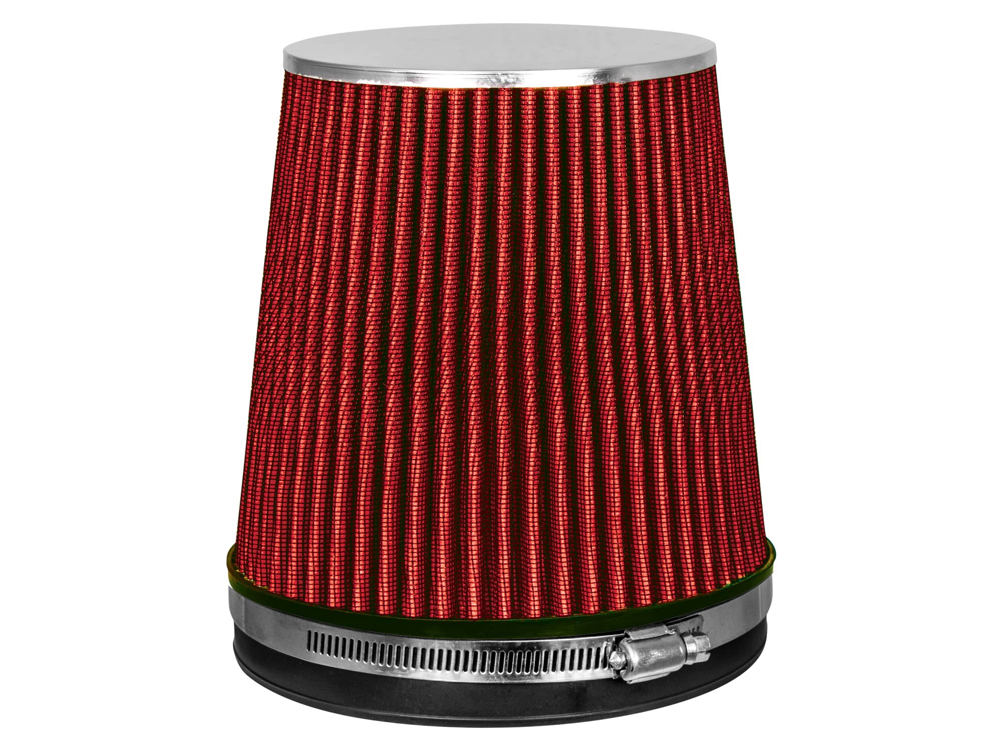RED 6'' 152 mm Inlet Short Truck Cold Air Cone Replacement Performance Washable Clamp-On Dry Air Filter (6'' Tall)