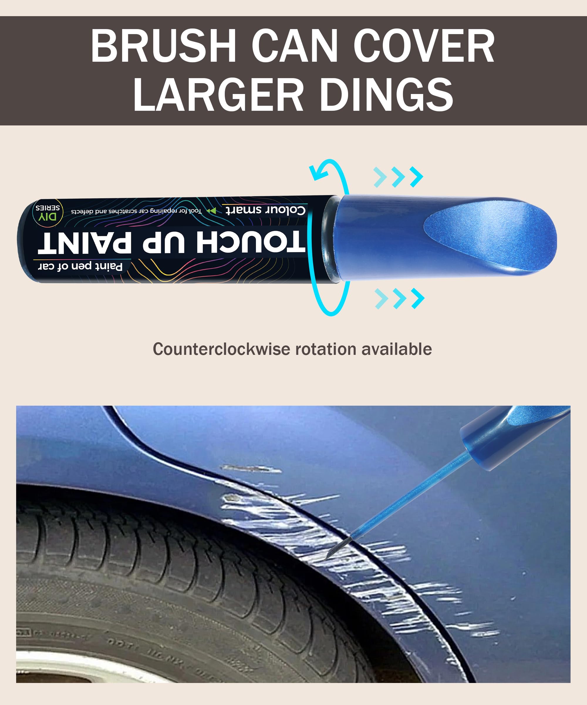 Bylikeho Touch Up Paint Pen - Erase Car Scratches, Car Paint Scratch Repair, Quick and Easy Repair (Blue)