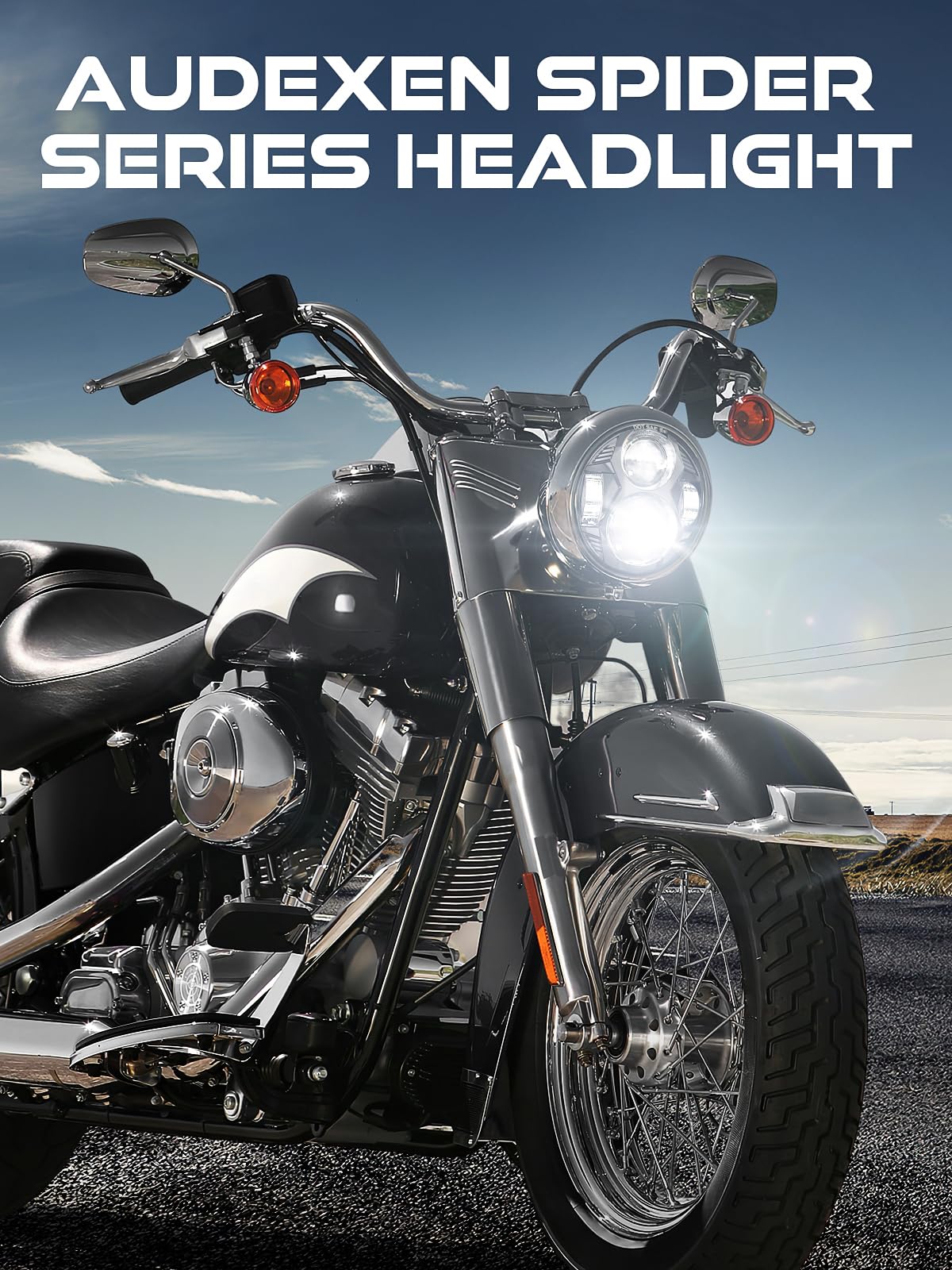 5.75 Inch Round Led Headlight 51W 5-3/4'' Headlight Compatible With Harley Dyna Sportster Iron 883 Street Rod Street Bob Softail