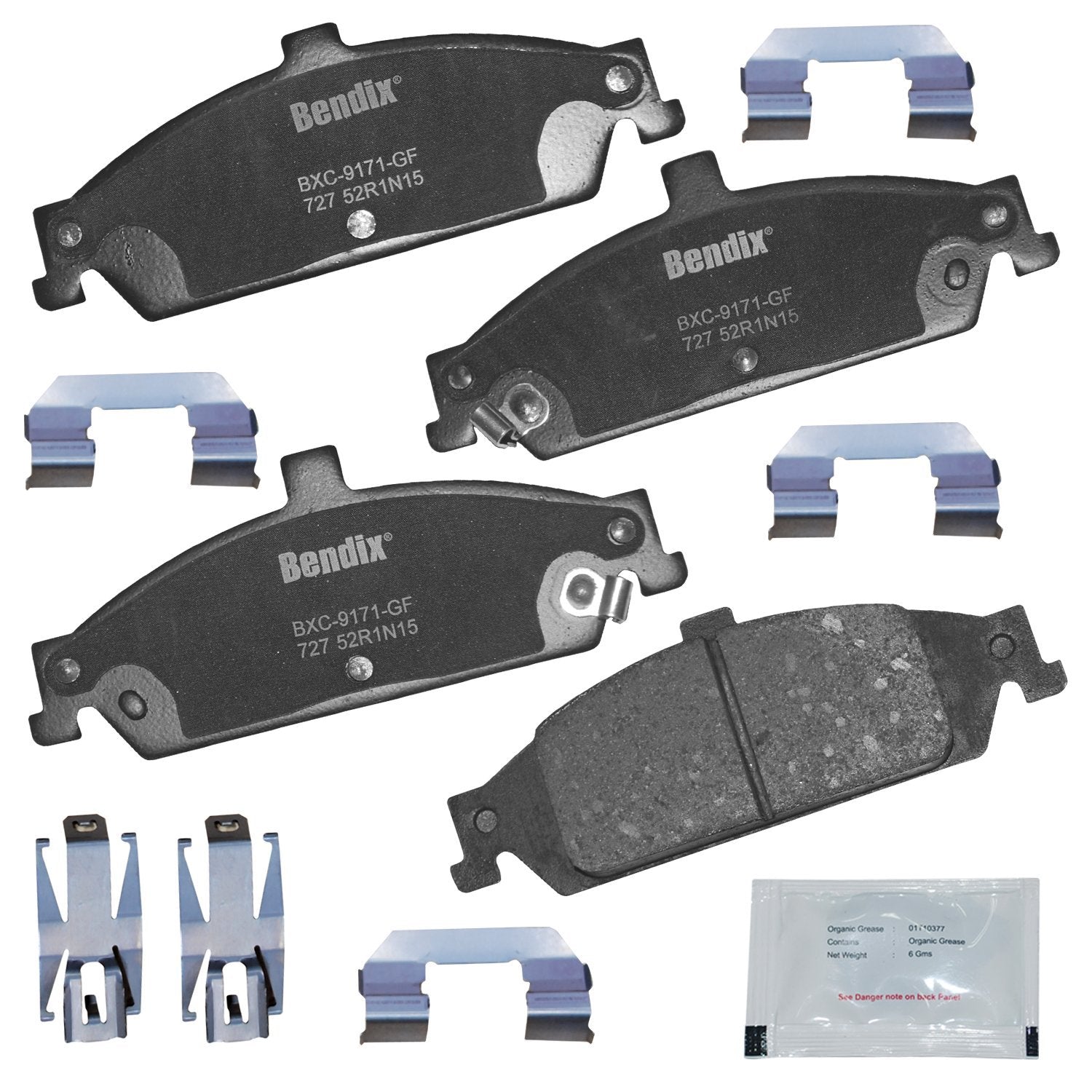 Bendix Priority1 Cfc727 Ceramic Front Brake Pads For Chevrolet Classic 2005-2004, Malibu 2003-1997, Oldsmobile Alero 2004-1999, 