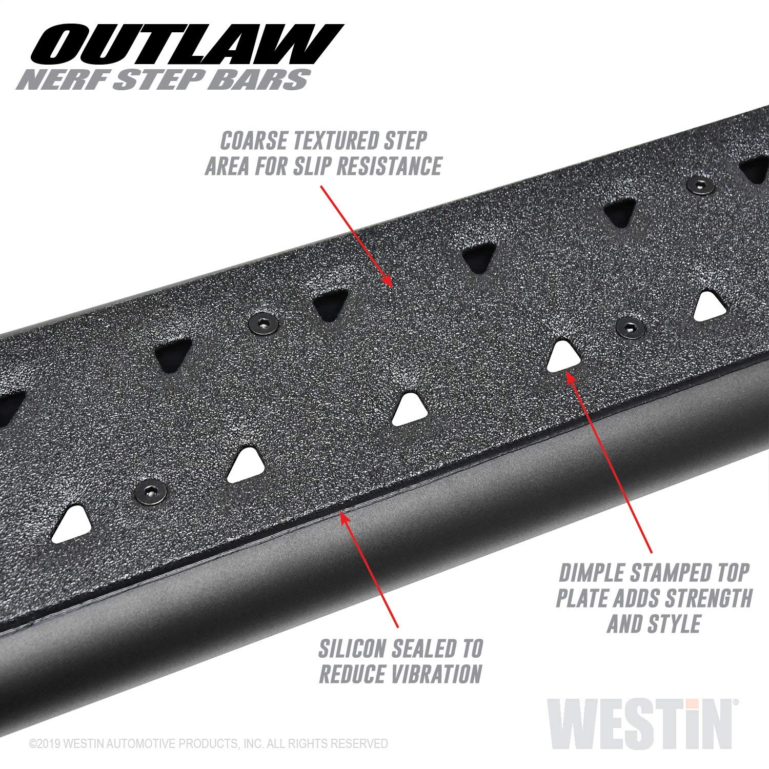 Westin 58-53715 Outlaw Nerf Bars Fits 2014-2018 Silverado Sierra 1500 2019 Silverado Ld Sierra 1500 Limited 2015-2019 Silverado Sierra 2500 3500 Double Cab Textured Black Pair