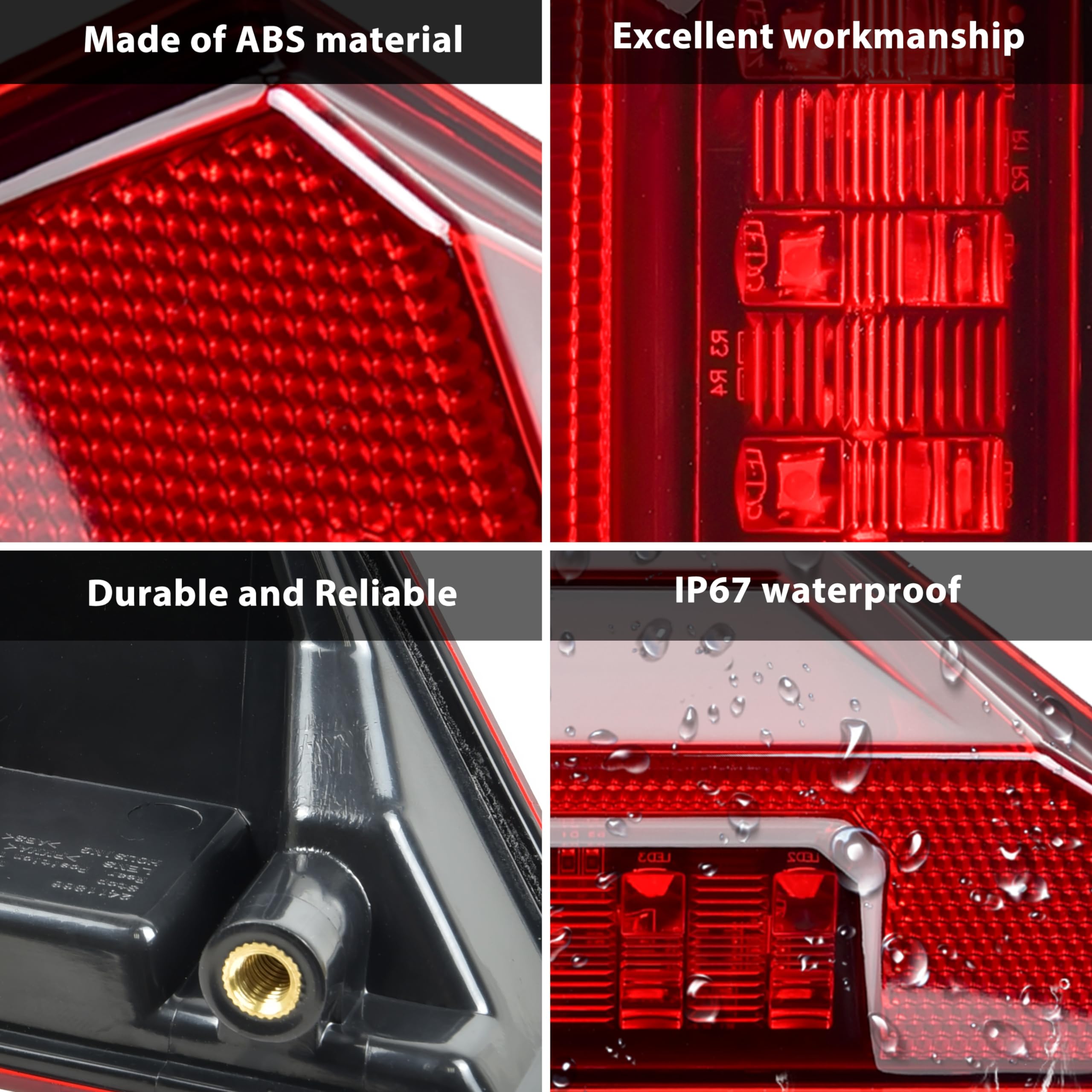 Sautvs Utv Tail Lights For Polaris Ranger 1000 900 570/ General, Red Led Taillights Rear Brake Stop Lights For Polaris Ranger 90