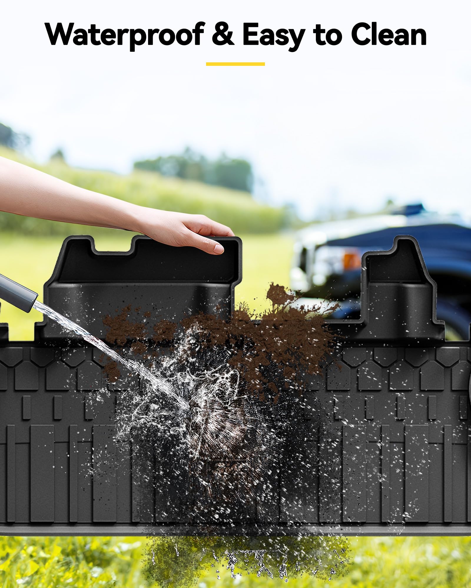 3W Cargo Liner Fit 2021-2024 2025 Toyota Sienna, Tpe All Weather Custom Fit Trunk Mat For Toyota Sienna, Cargo Mat, Black