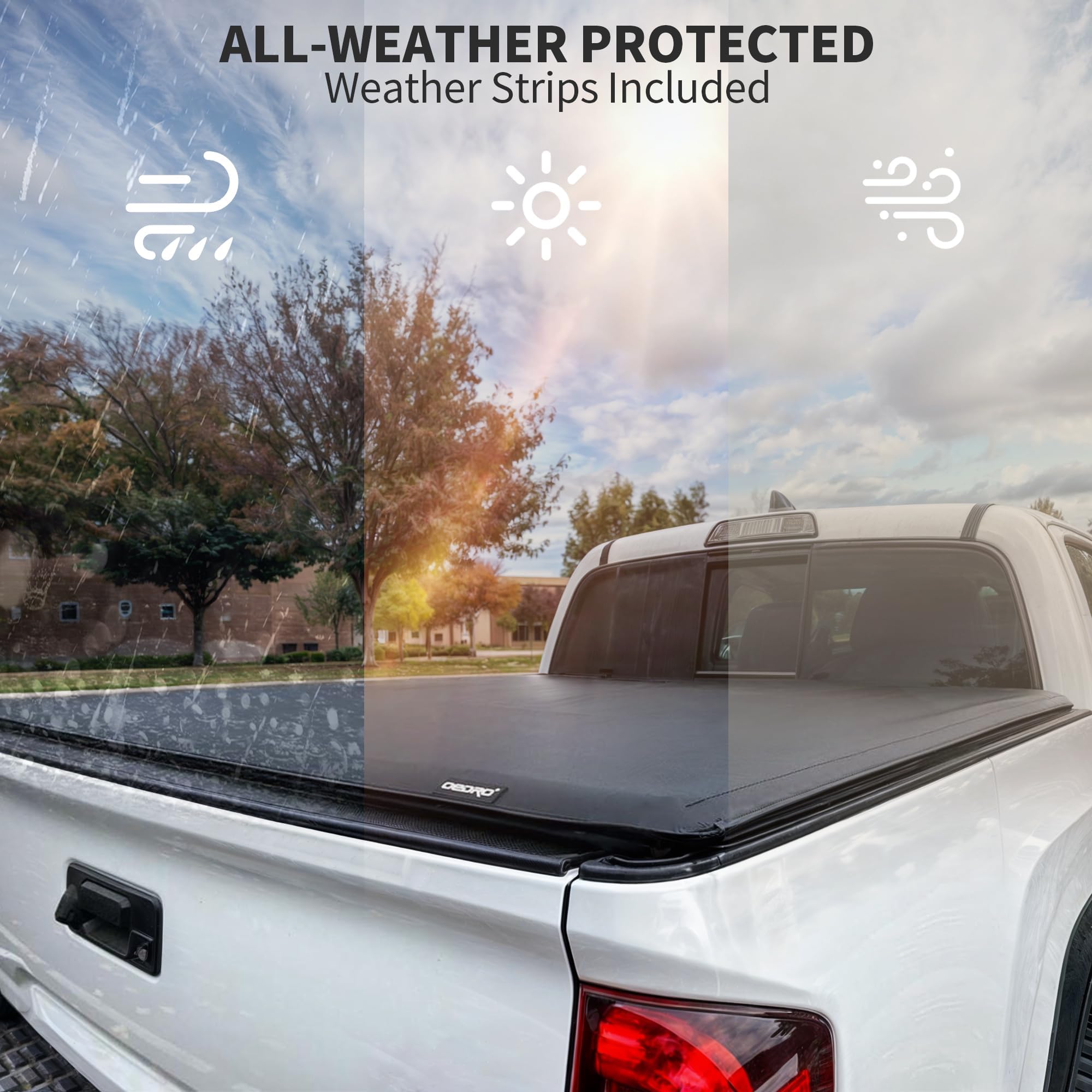 OEDRO Soft Roll Up Truck Bed Tonneau Cover Compatible with 2020 2021 2022 2023 2024 2025 Chevy Silverado/GMC Sierra 2500 3500 HD