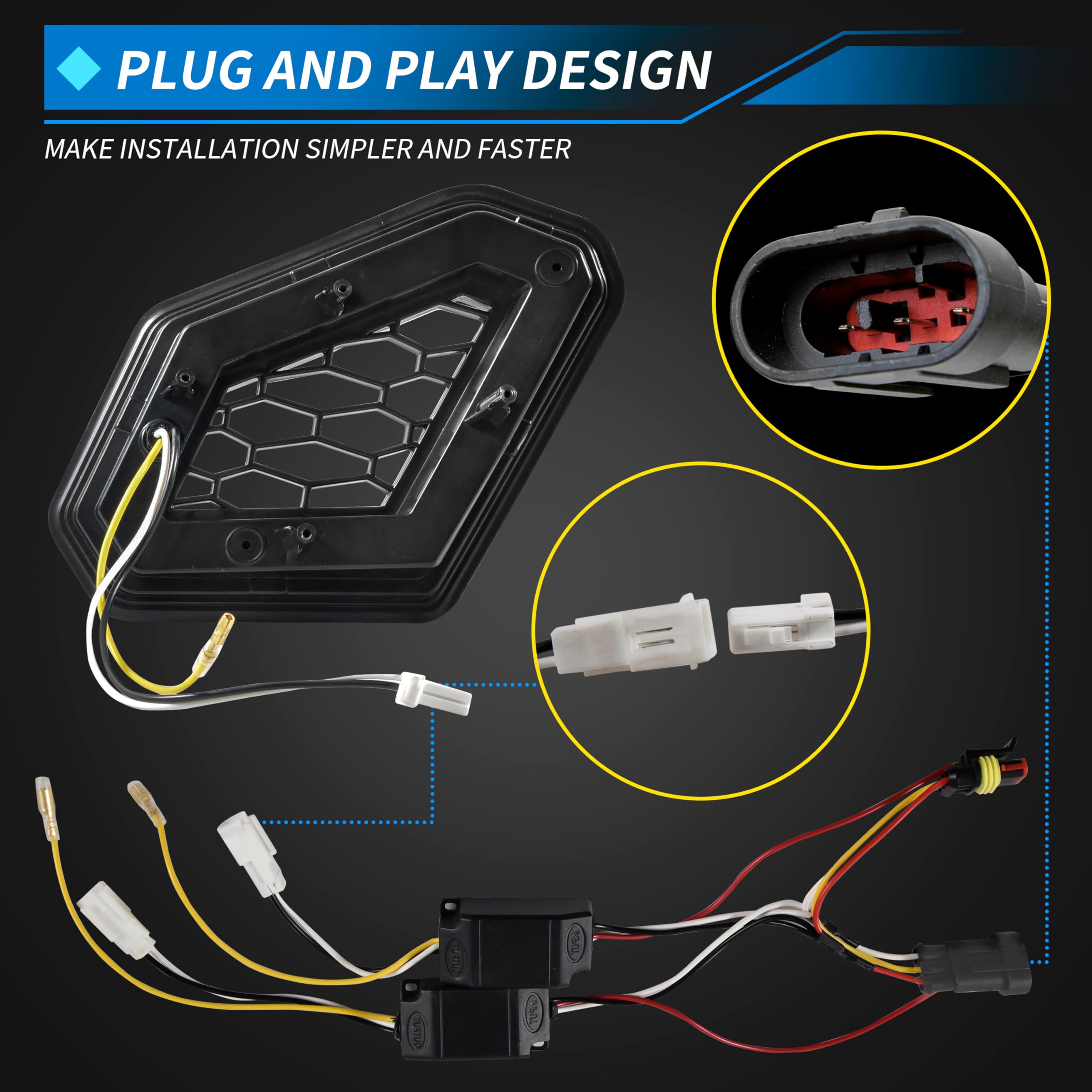 Utvsxpert Led Front Fang Accent Lights For Maverick X3 17-24, Led Front Fascia Signature Accent Turn Signal Auxiliary Spot Light Grill Lamp For Can Am Maverick X3 Max Turbo R Rr 2017-2024 Accessories