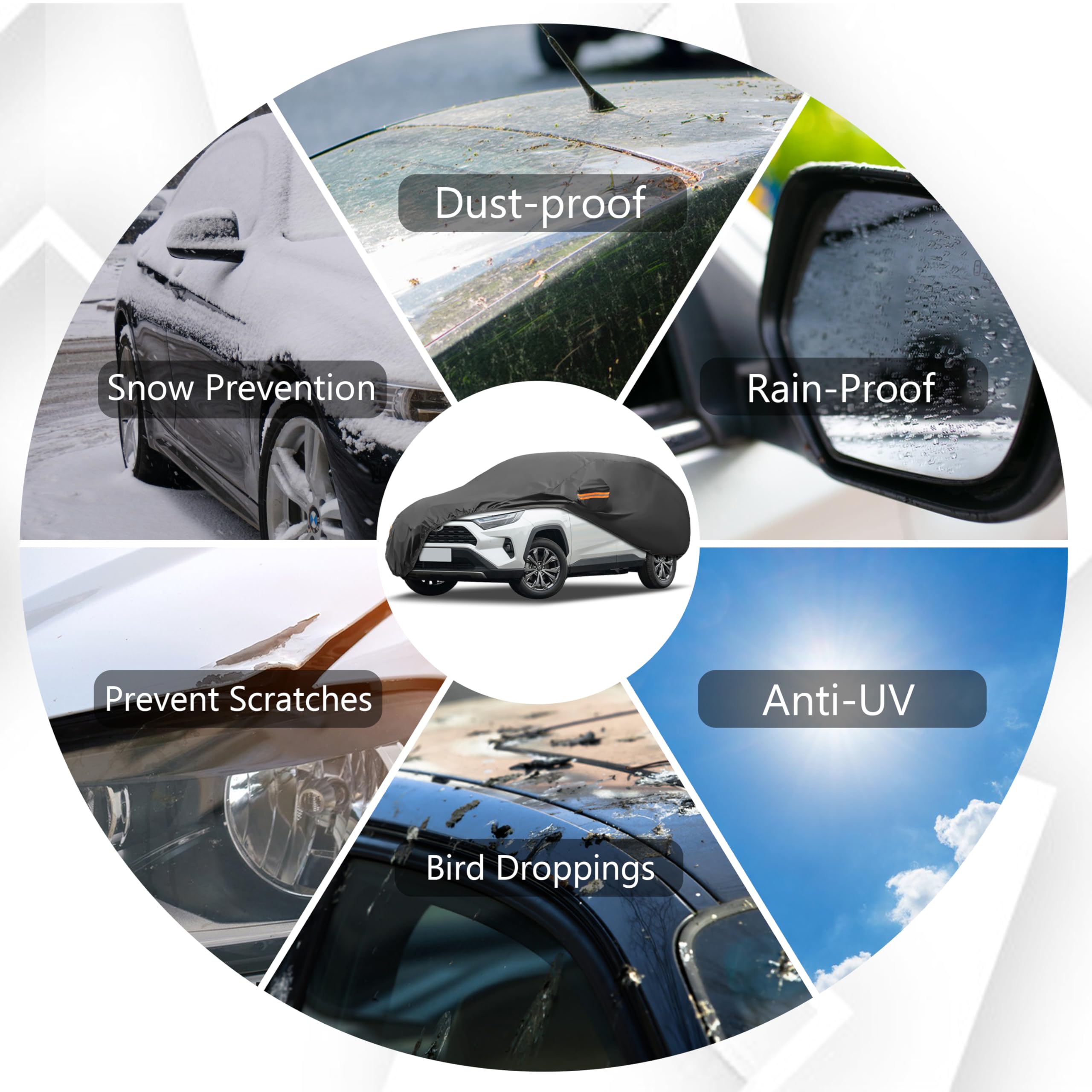 Mornyray Compatible With Jeep Wrangler 2 Door, Custom Fit Jk Jl Tj Yj Cj,Outdoor Waterproof Sun Rain Snow Hail Protection With D