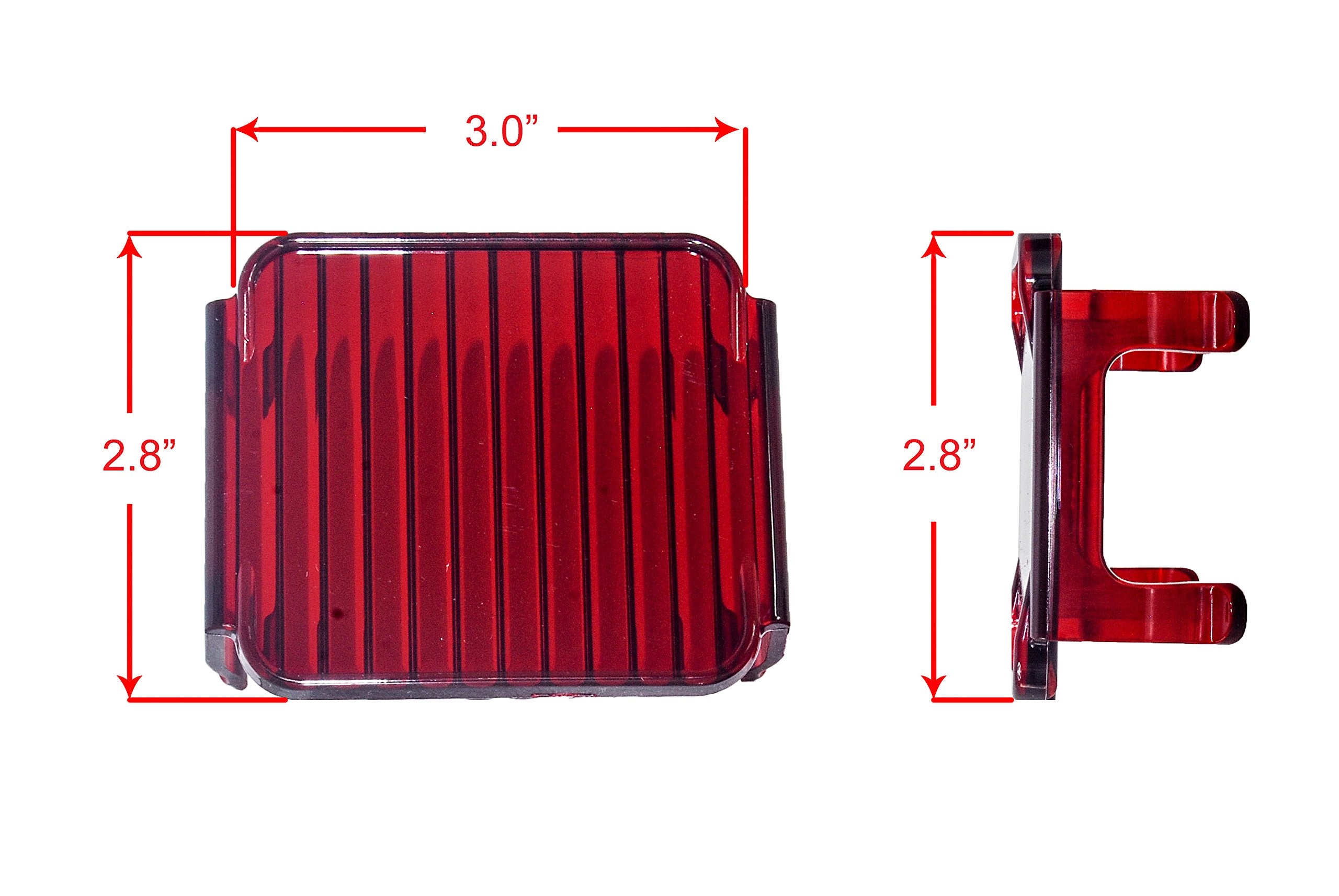 Oz-Usa 3'' Red Diffused Flood Lens Cover For Rear Pod Lights Fog Dust Off Road Motorcycle 4X4 Suv Atv (1 Pair)