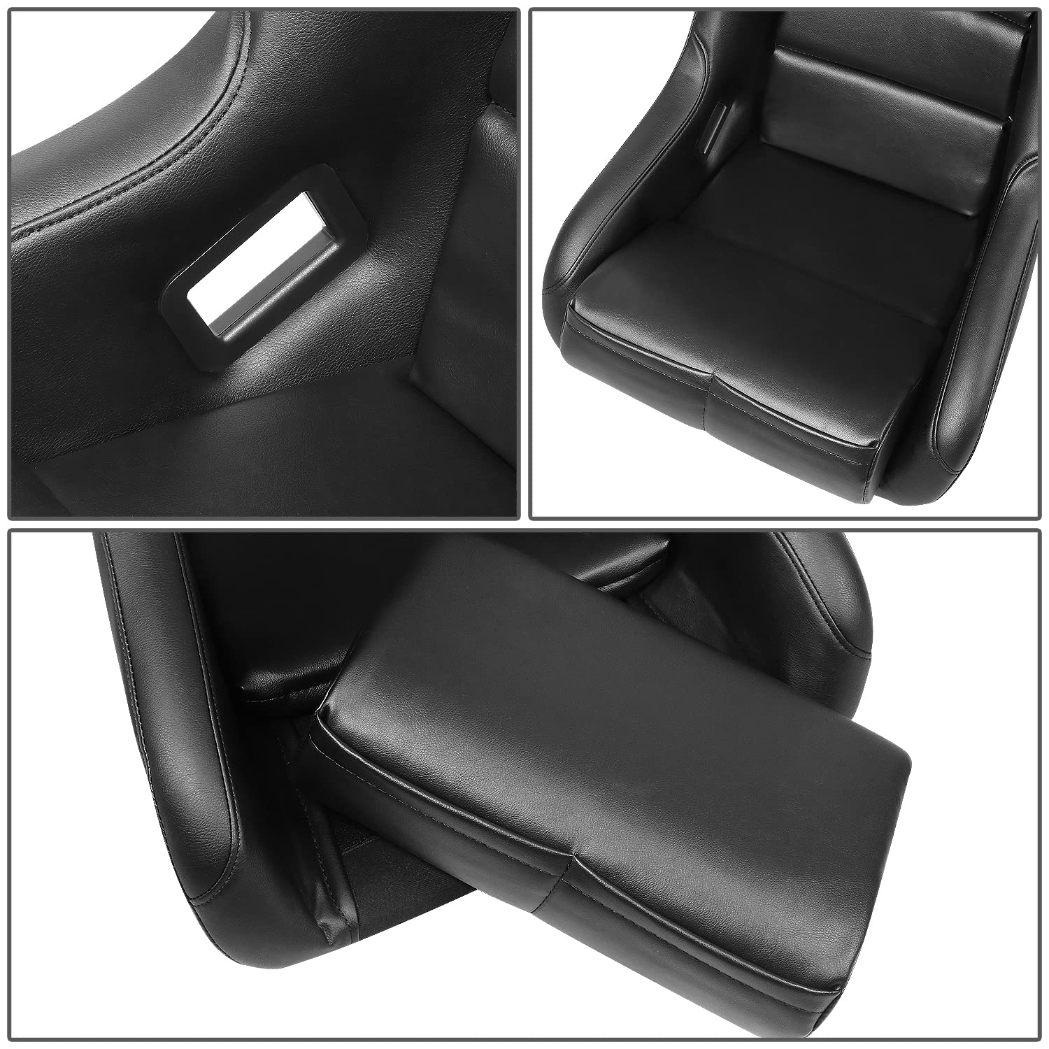 Nrg Innovations Frp-302Bk-V Bucket Racing Seat Double Layer Frp Black Vinyl Wrapped Mixed-Density Foam 5 Point Harness Compatibi