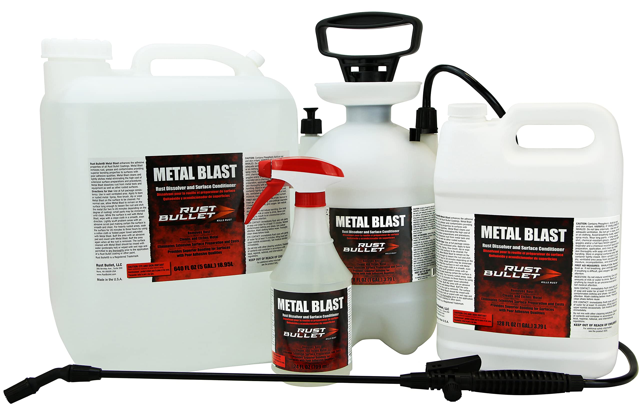 Rust Bullet Metal Blast - 5 Gallon - Rust Remover & Metal Prep, Cleaner & Conditioner For Superior Adhesion, Eliminates Grease,