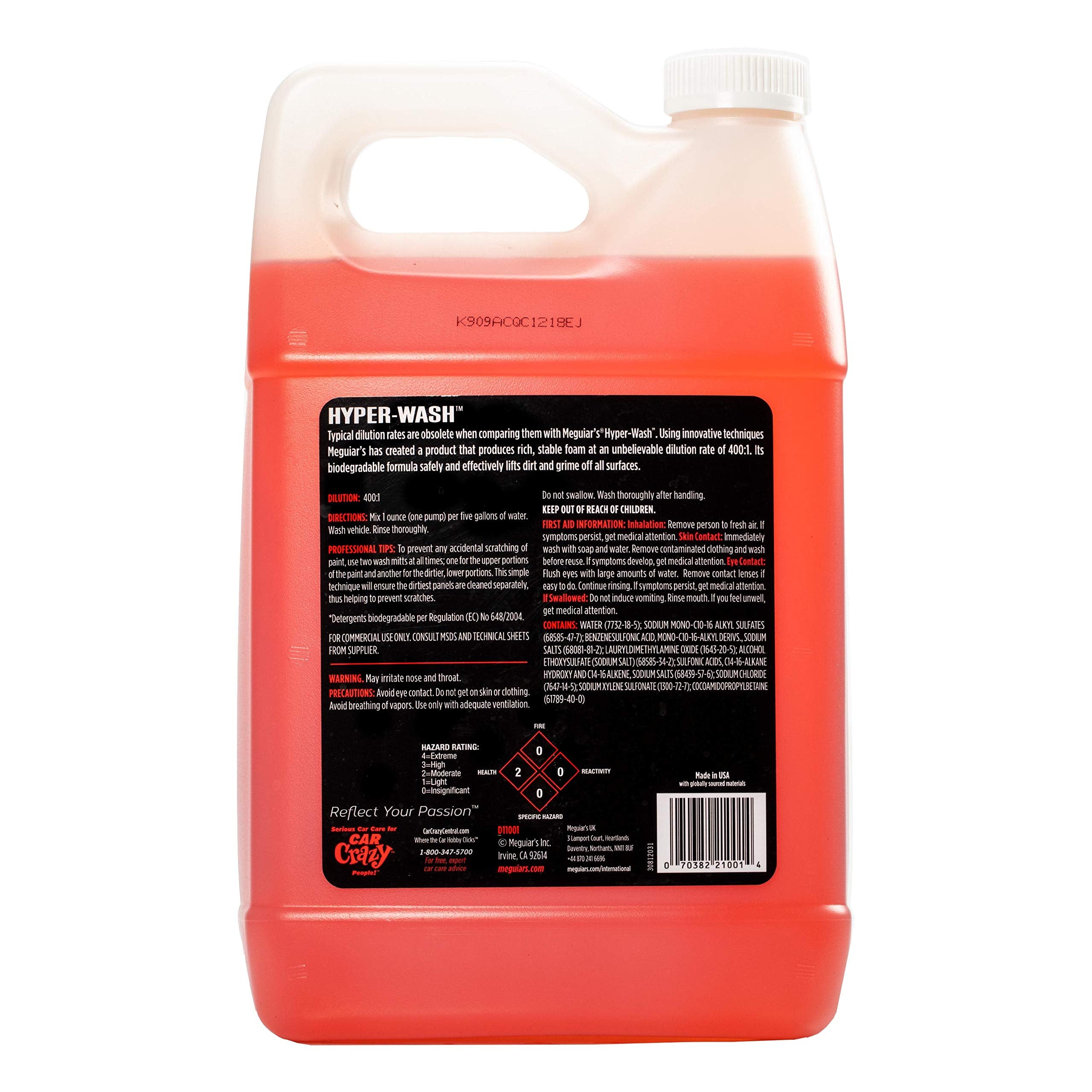 Meguiar'S D111 Hyper-Wash Foaming Car Wash Lifts Off Dirt And Leaves A Rich Shine - 1 Gallon Container (Packaging May Vary)