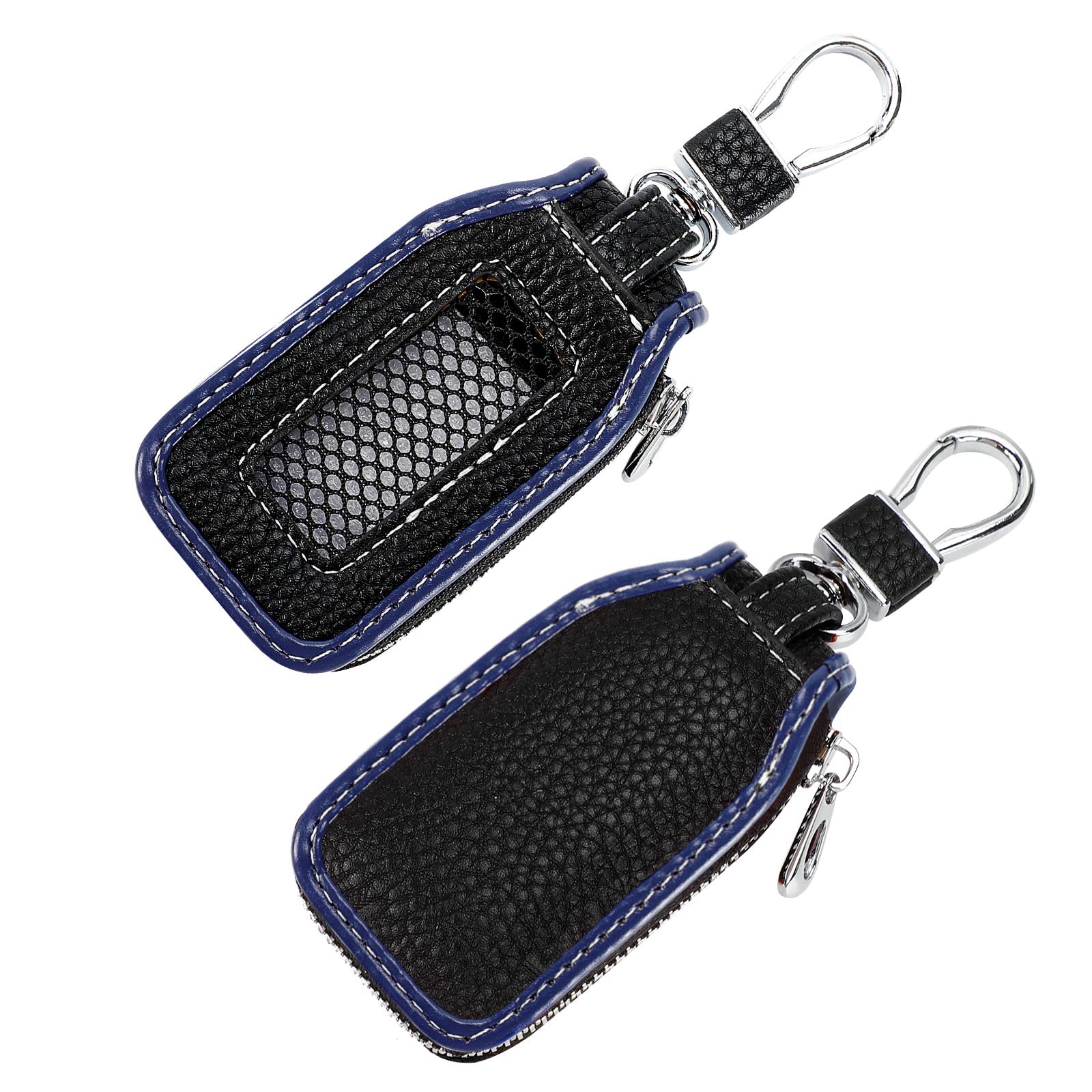 Syihah 2 Pieces Leather Car Key Chain Case Holder Car Key Case Key Fob Protector Car Key Fob Cover Case (Violet)